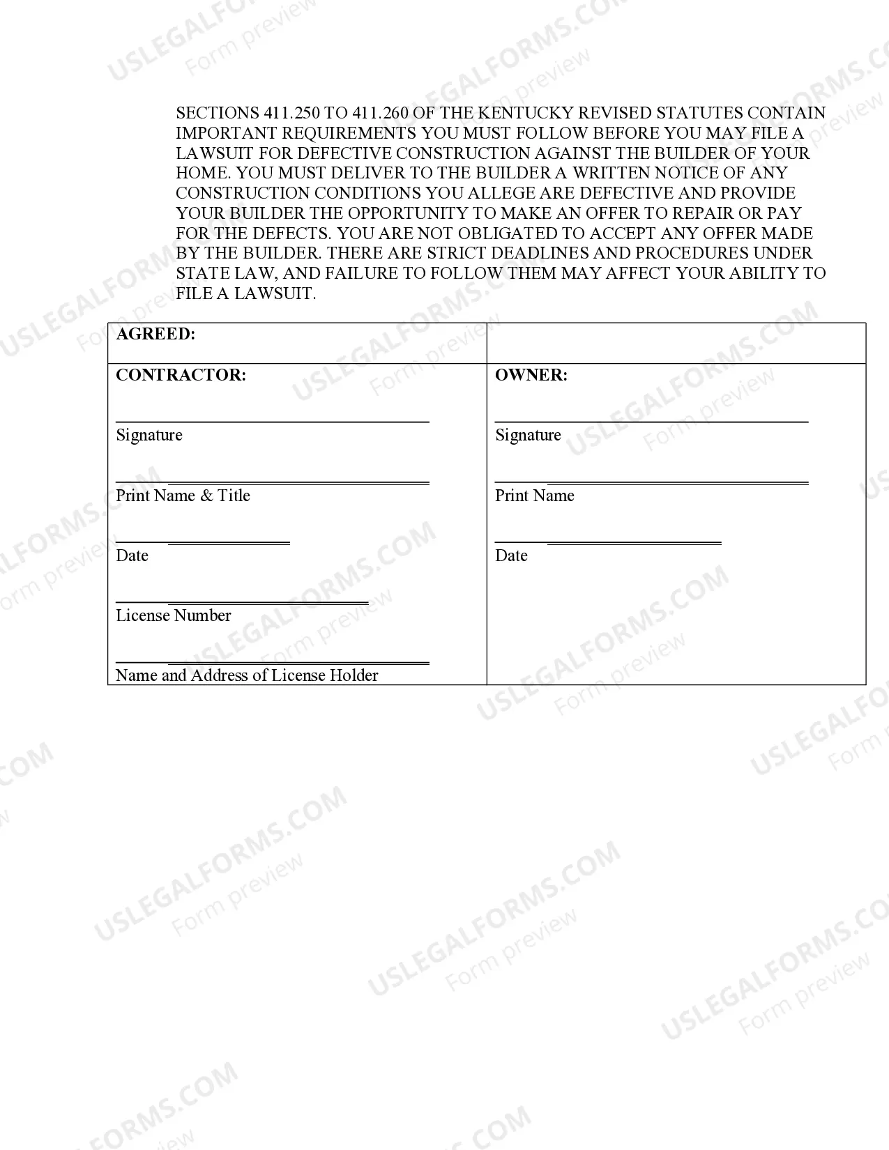 Preview Roofing Contract for Contractor