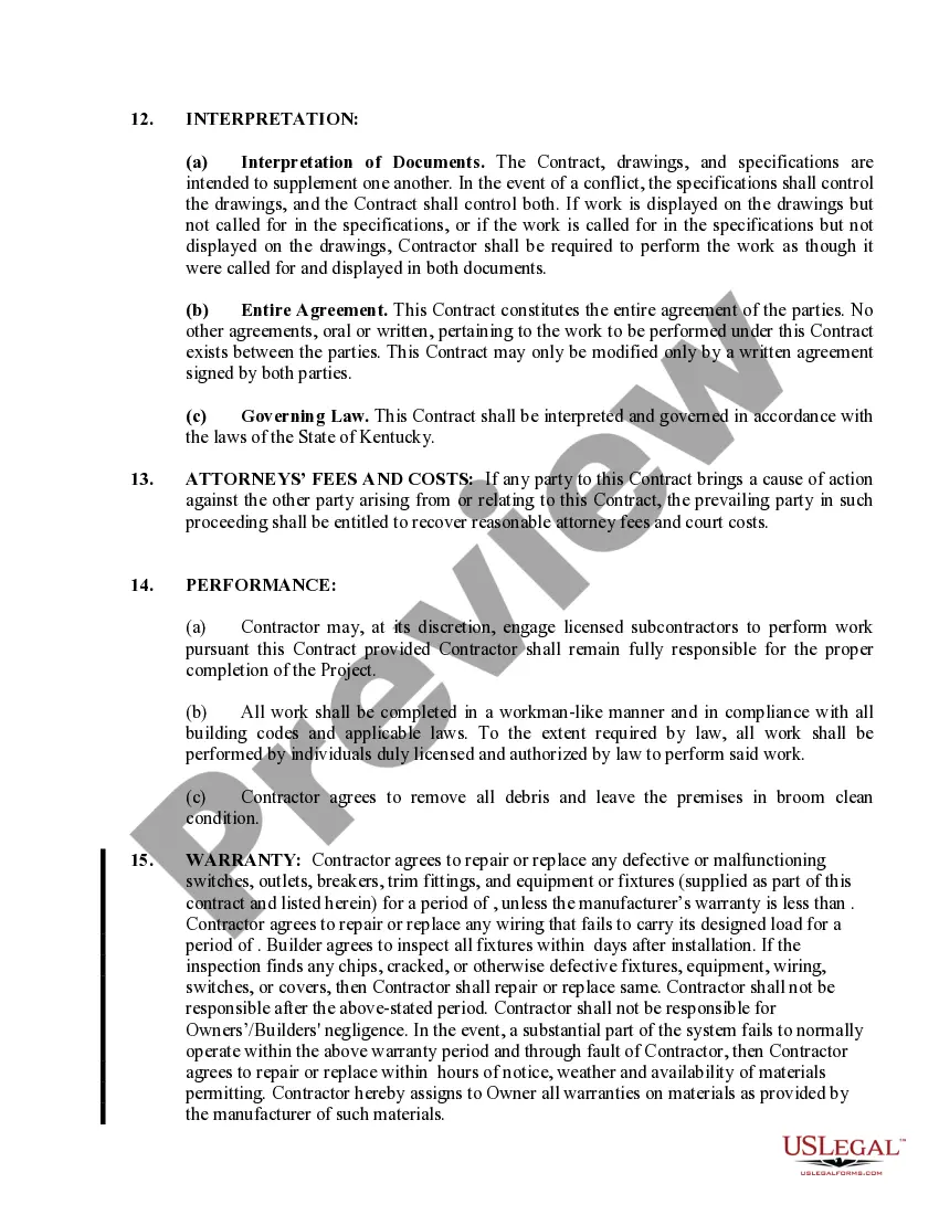 Preview Electrical Contract for Contractor