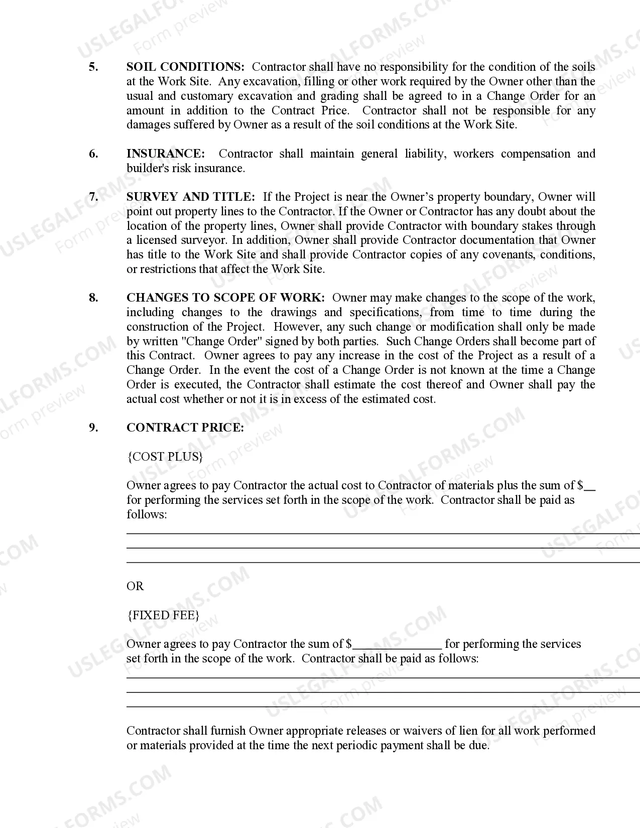 Preview Flooring Contract for Contractor