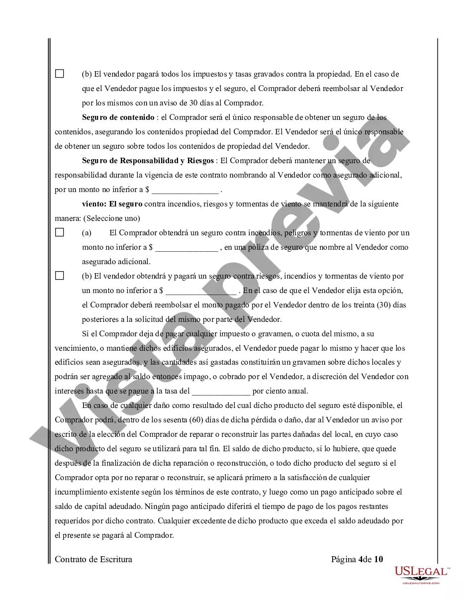 Preview Acuerdo o Contrato de Escritura de Venta y Compra de Bienes Raíces a/k/a Terreno o Contrato de Ejecución