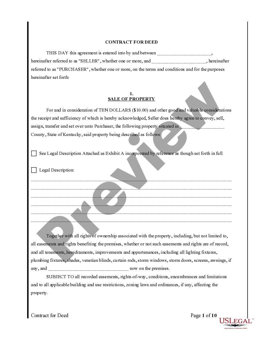 Kentucky Deed Of Trust US Legal Forms