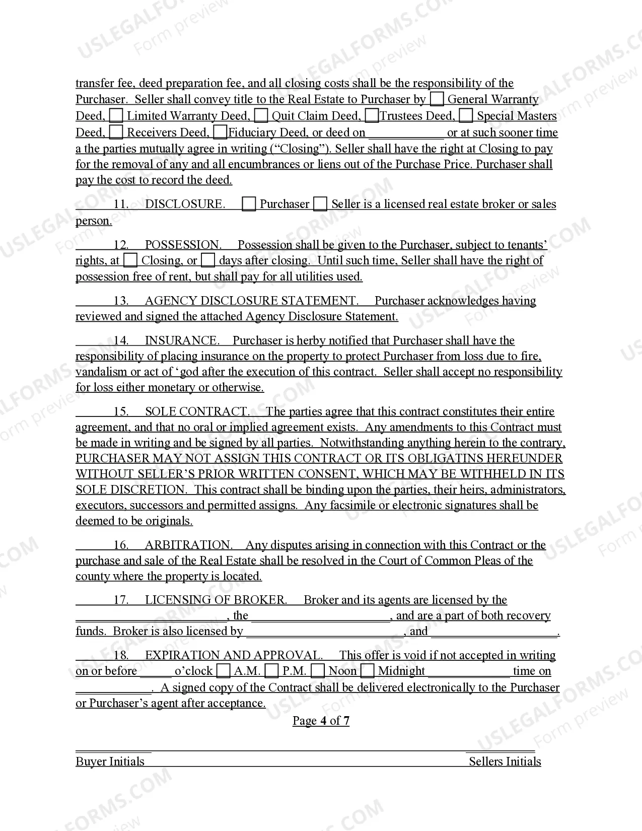 Preview Contract to Purchase at Public Auction