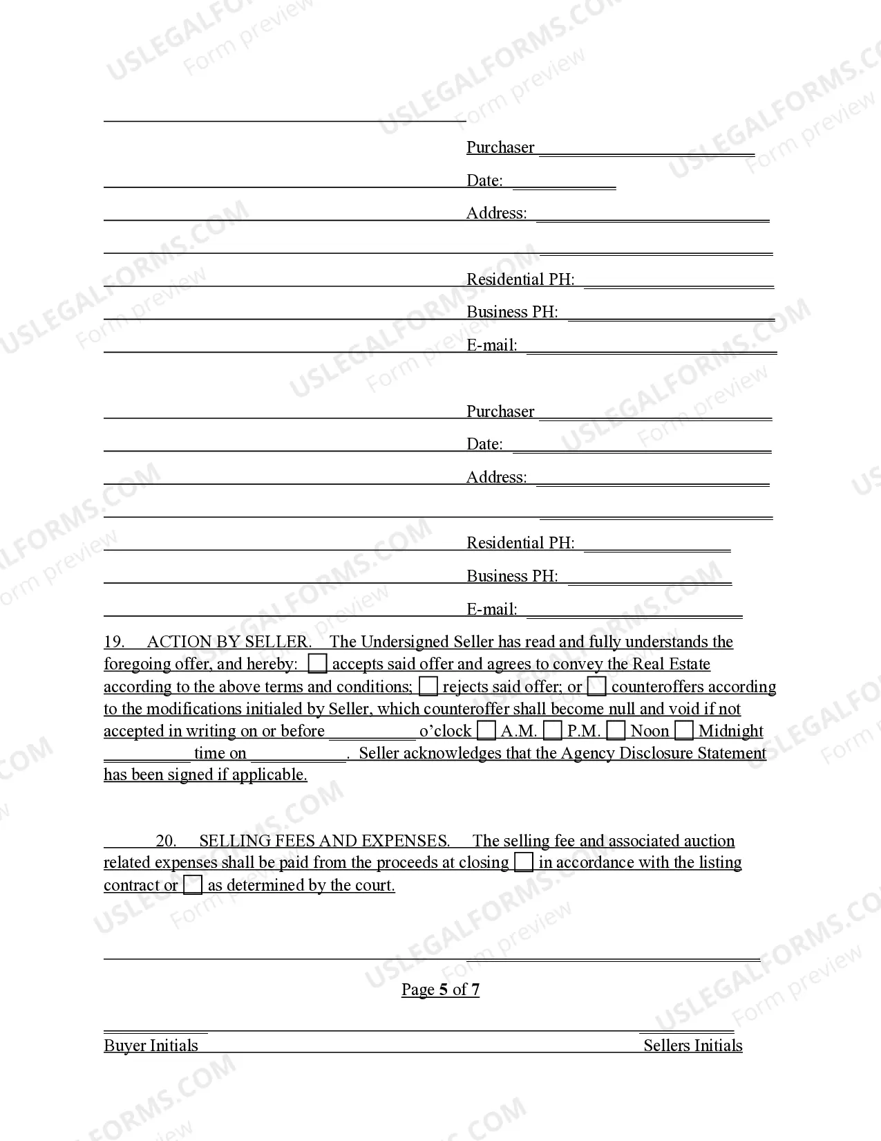 Preview Contract to Purchase at Public Auction