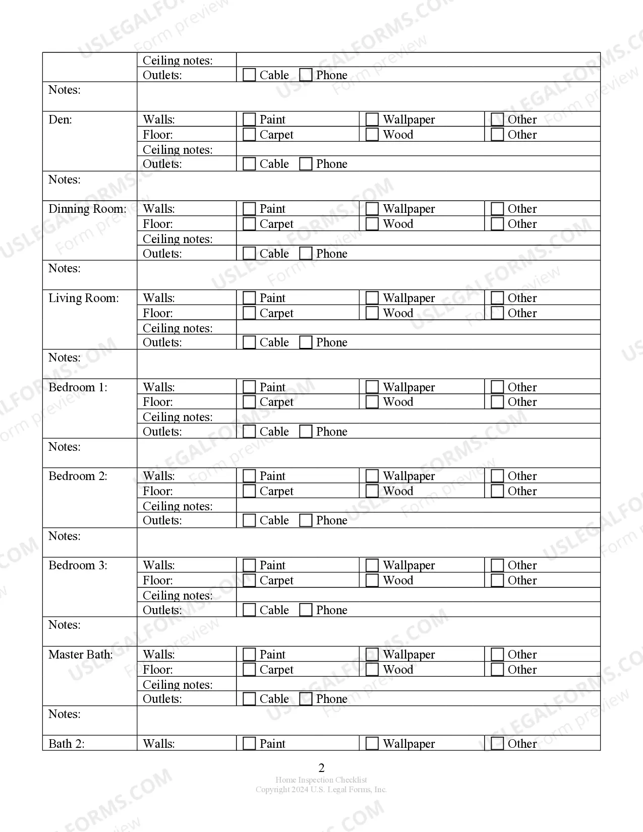 Preview Buyer's Home Inspection Checklist