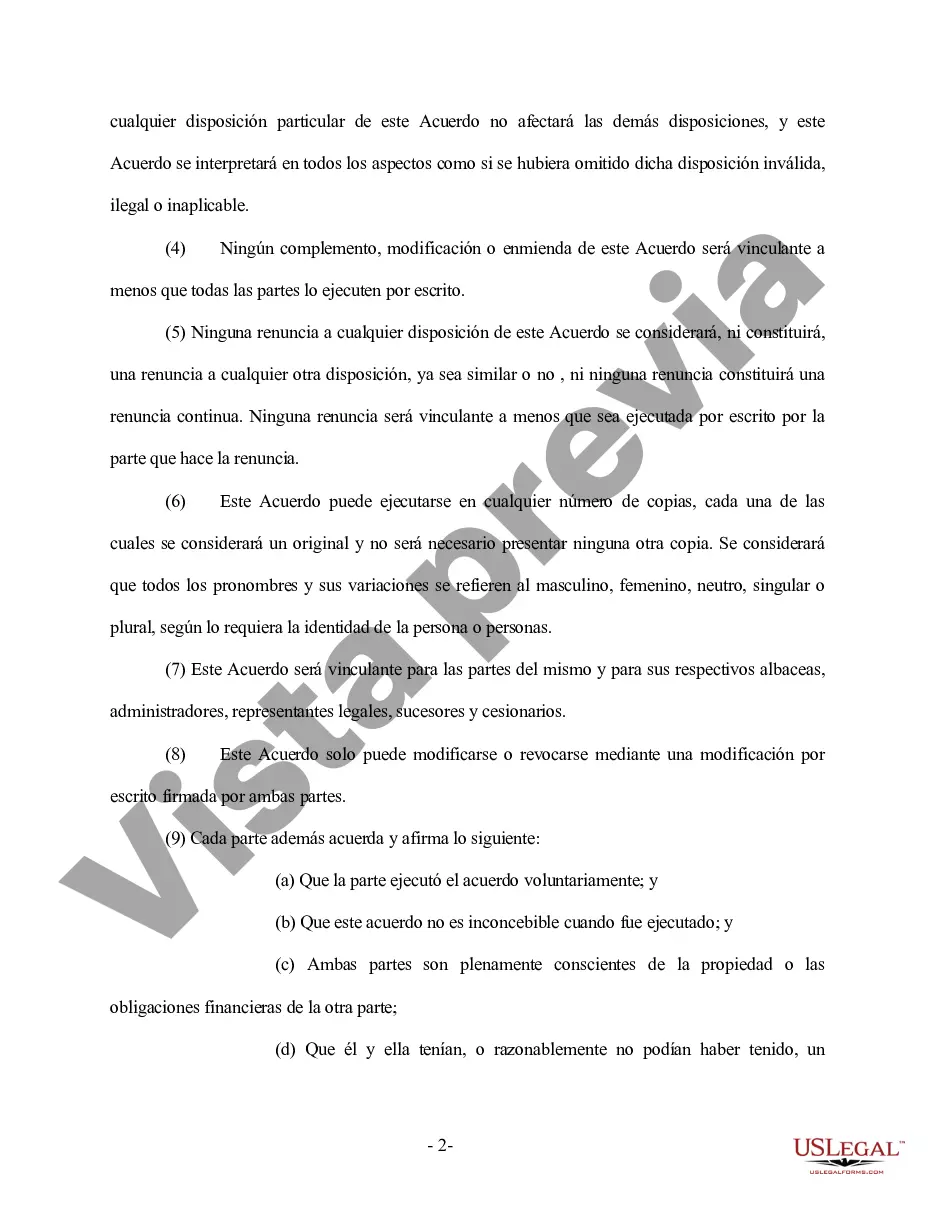 Preview Enmienda al Acuerdo Prenupcial o Prematrimonial