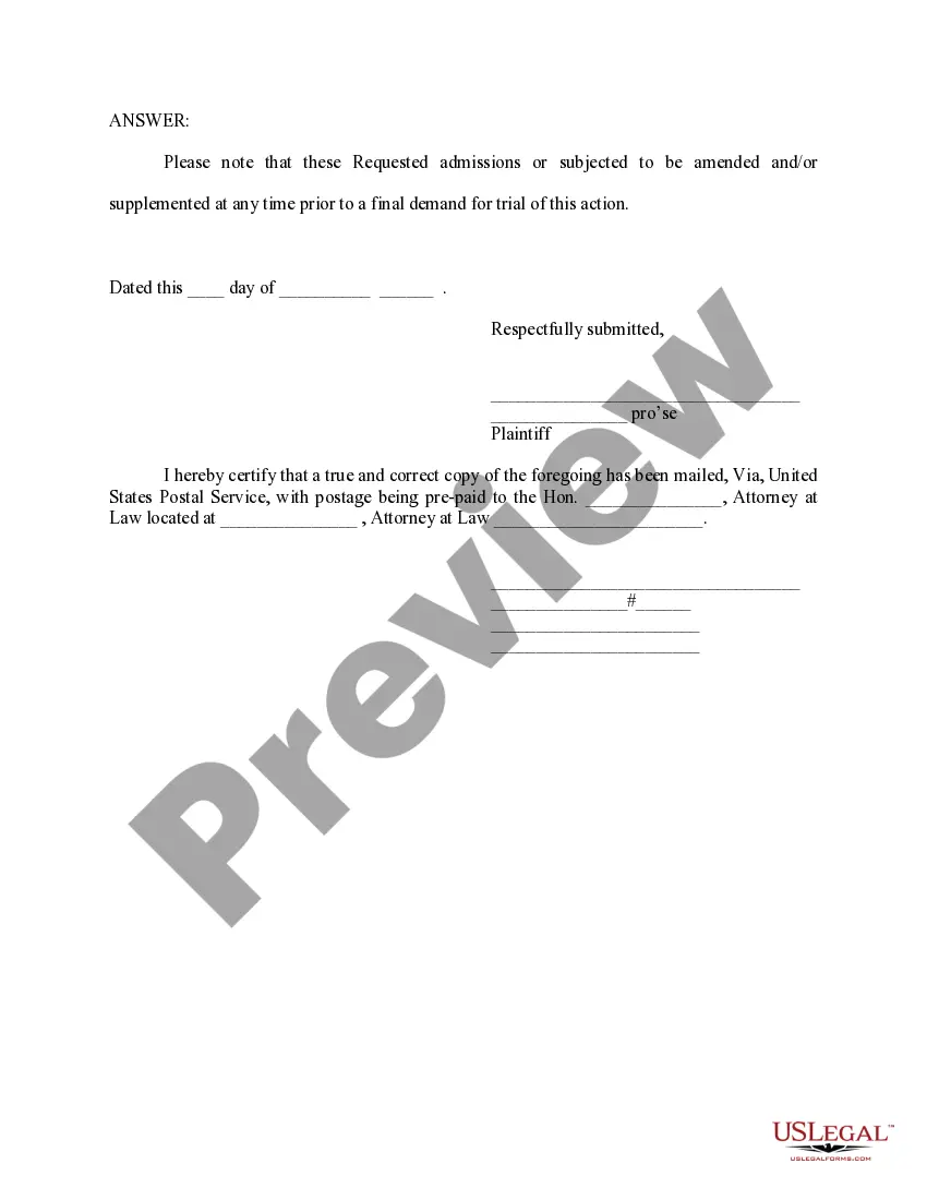 Preview Plaintiff's First Set of Interrogatories Request for the Production