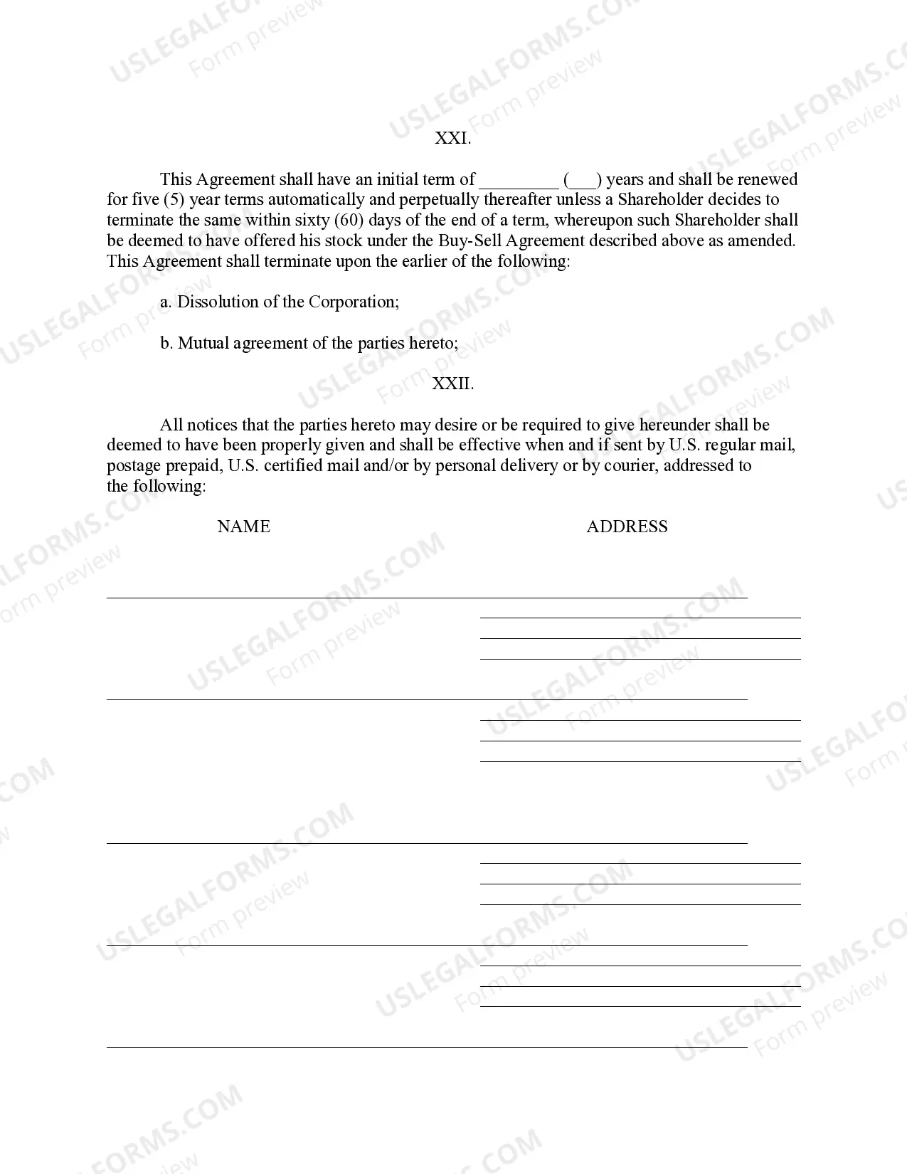 Preview Kentucky Pre-Incorporation Agreement, Shareholders Agreement and Confidentiality Agreement
