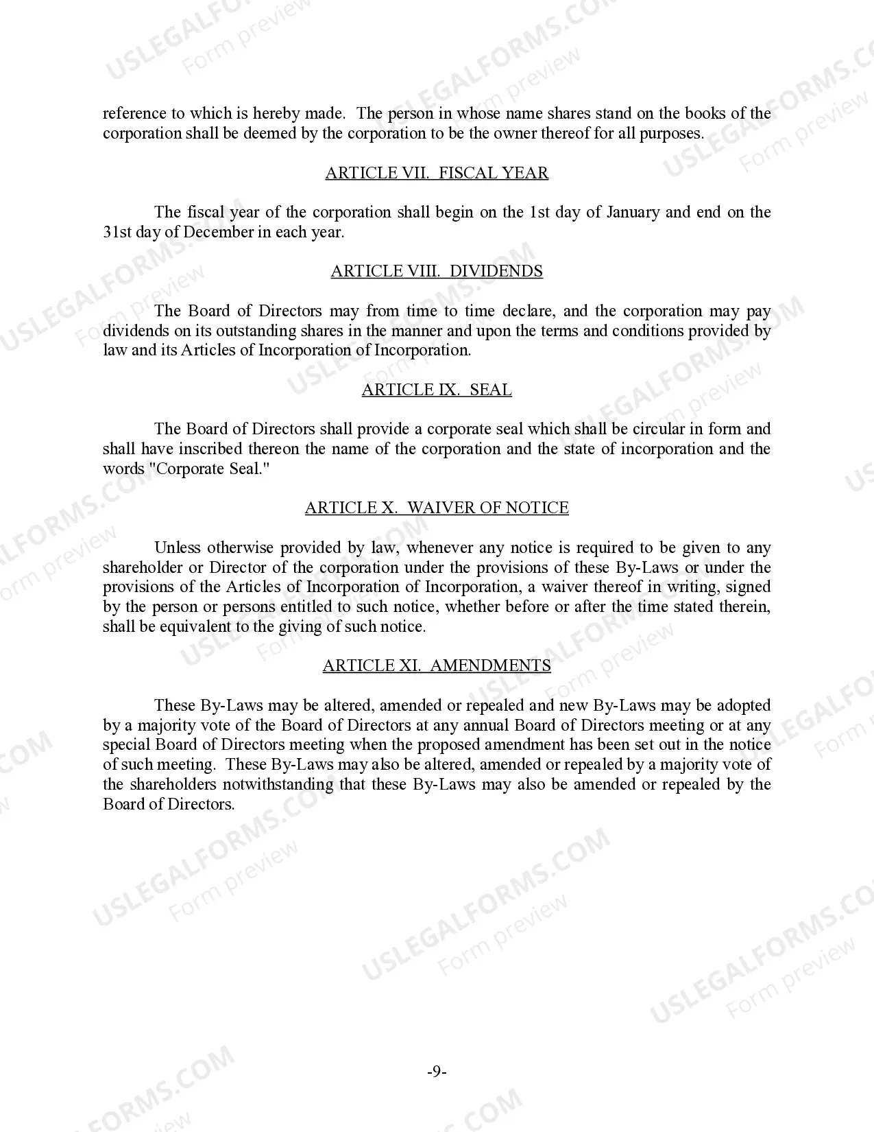 Preview Kentucky Bylaws for Corporation