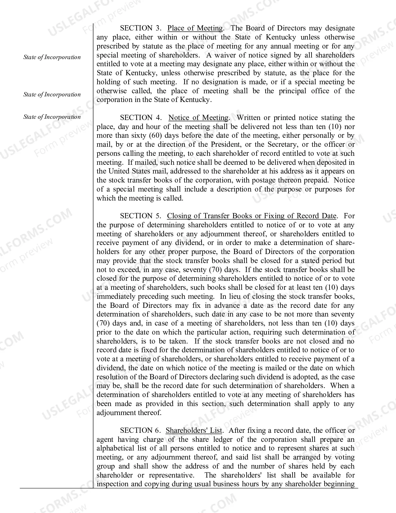 Preview Corporate Records Maintenance Package for Existing Corporations