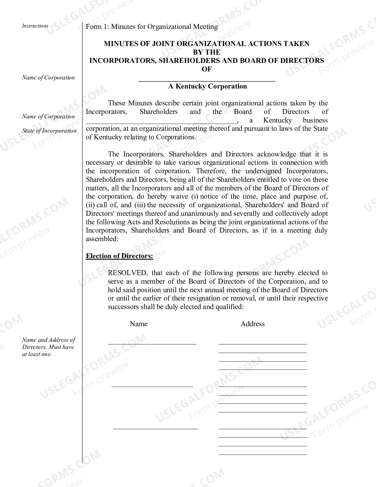 Preview Corporate Records Maintenance Package for Existing Corporations