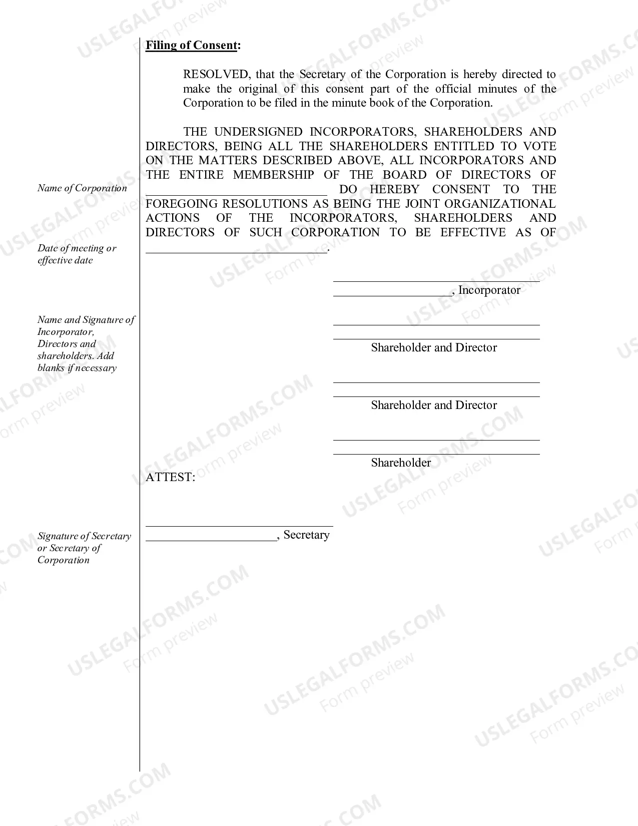 Preview Corporate Records Maintenance Package for Existing Corporations