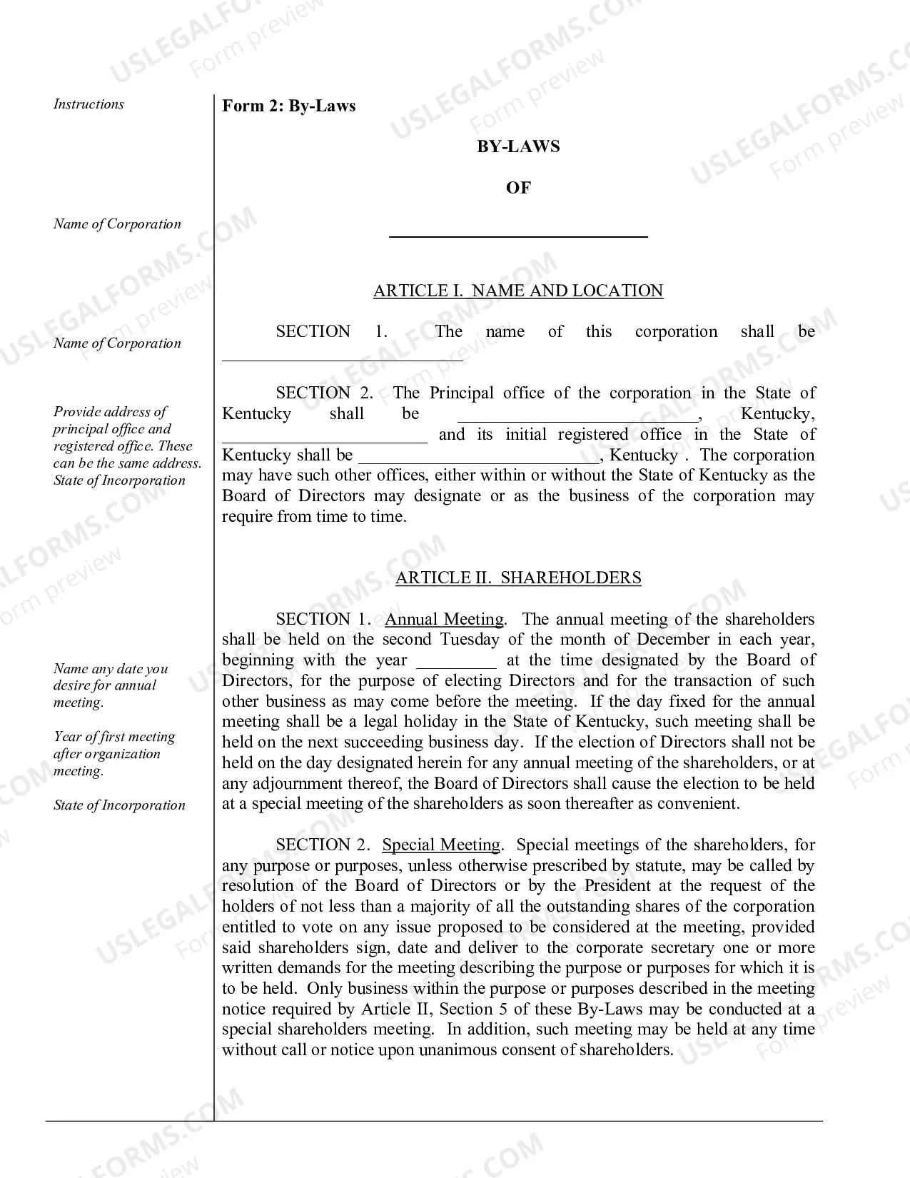 Preview Corporate Records Maintenance Package for Existing Corporations