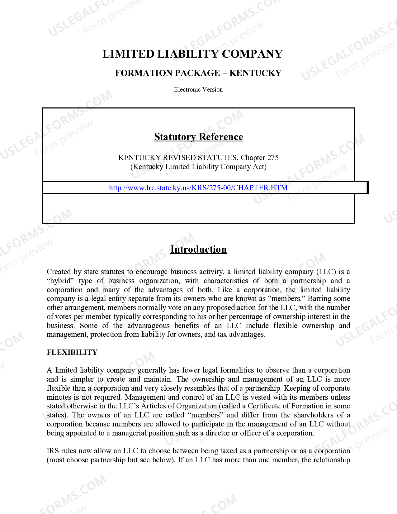 Kentucky Limited Liability Company LLC Formation Package - Limited ...