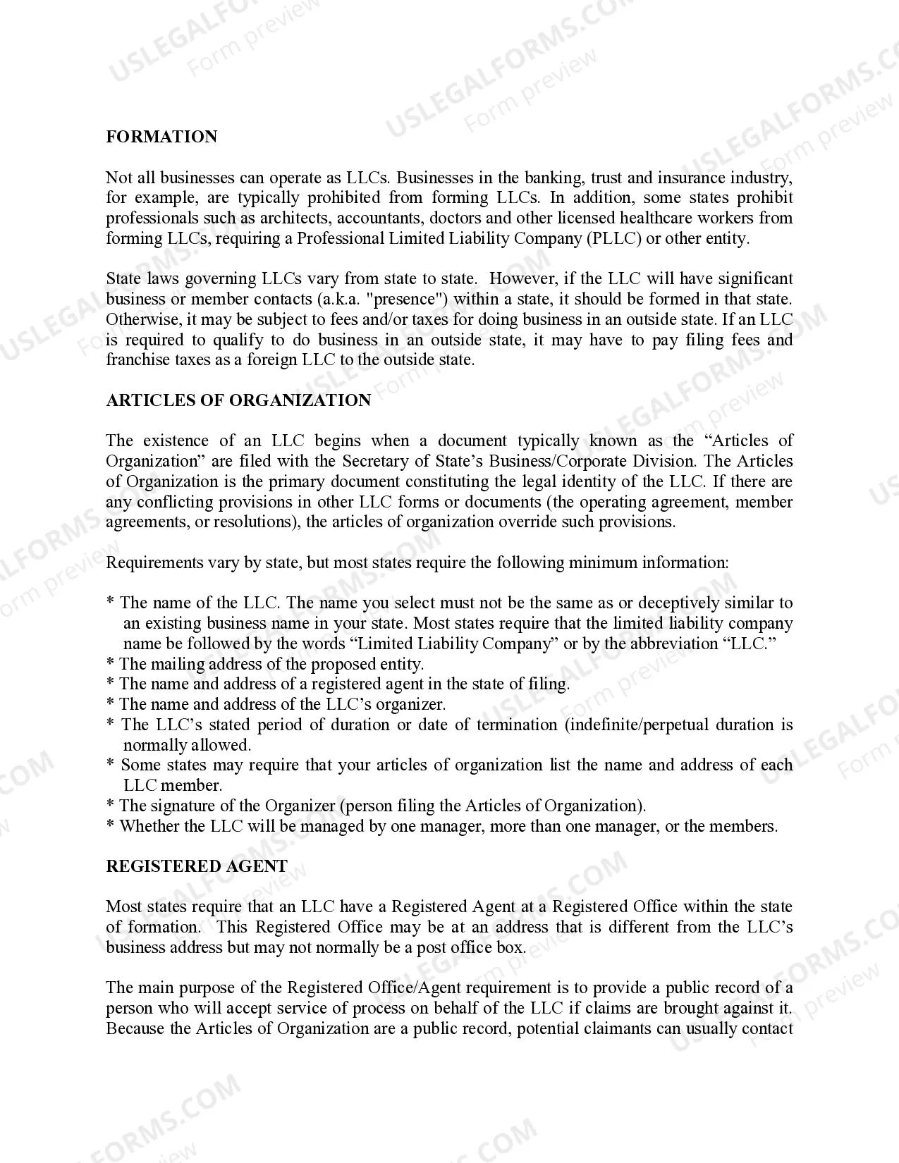 Preview Kentucky Limited Liability Company LLC Formation Package