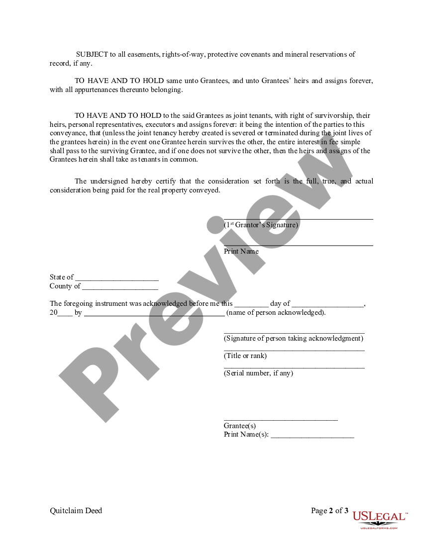 Louisville Kentucky Quitclaim Deed from Individual to Husband and Wife ...