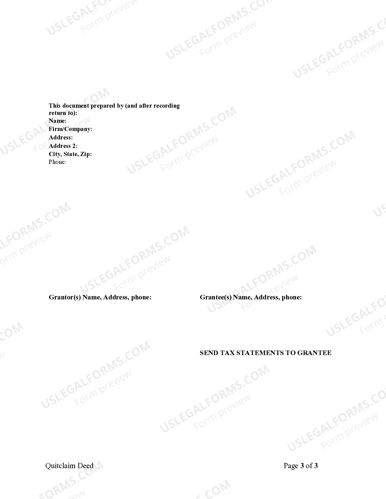 Preview Quitclaim Deed from Corporation to Individual