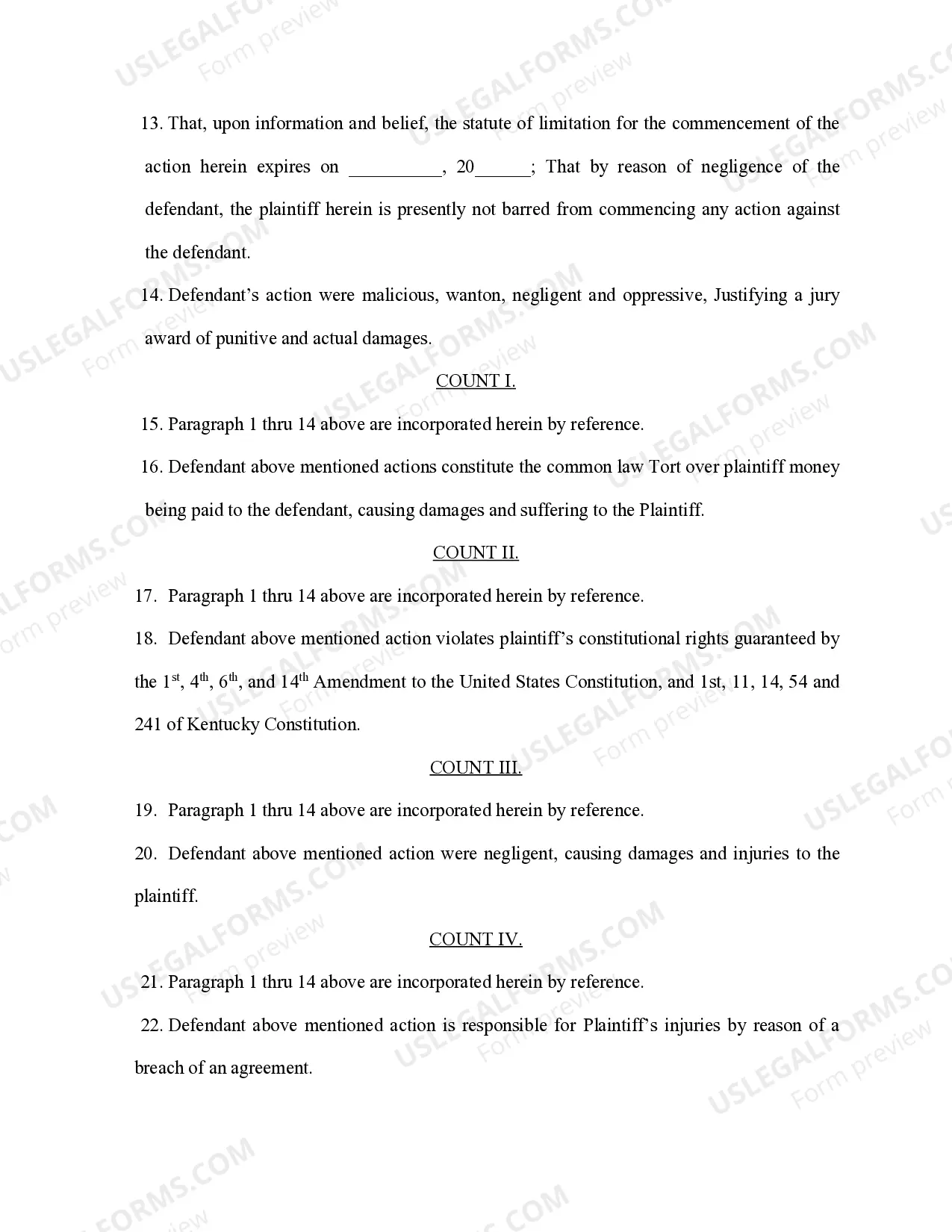Preview Civil Tort of Negligence
