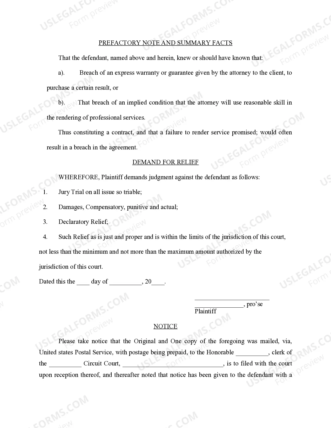 Preview Civil Tort of Negligence