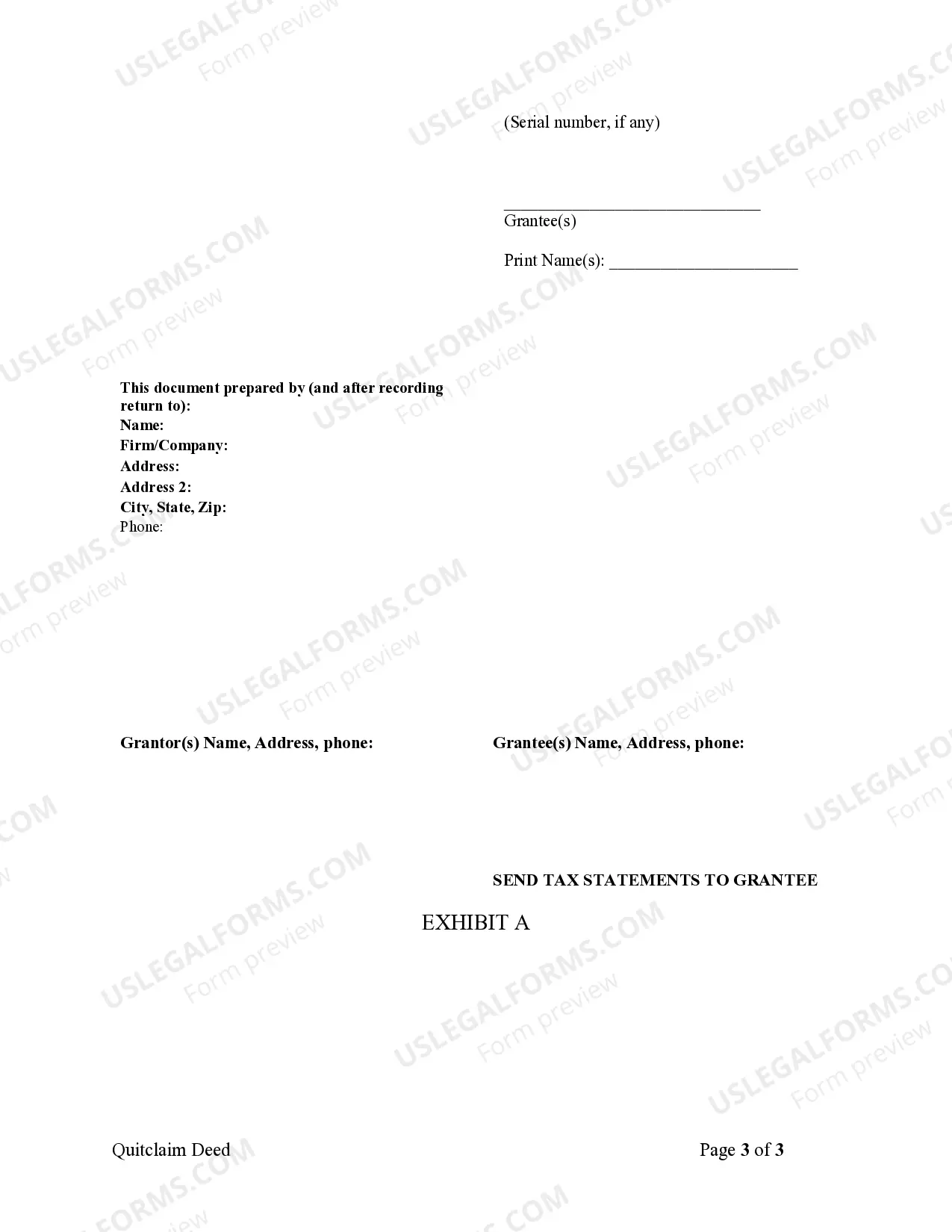Preview Quitclaim Deed from Husband and Wife to Husband and Wife