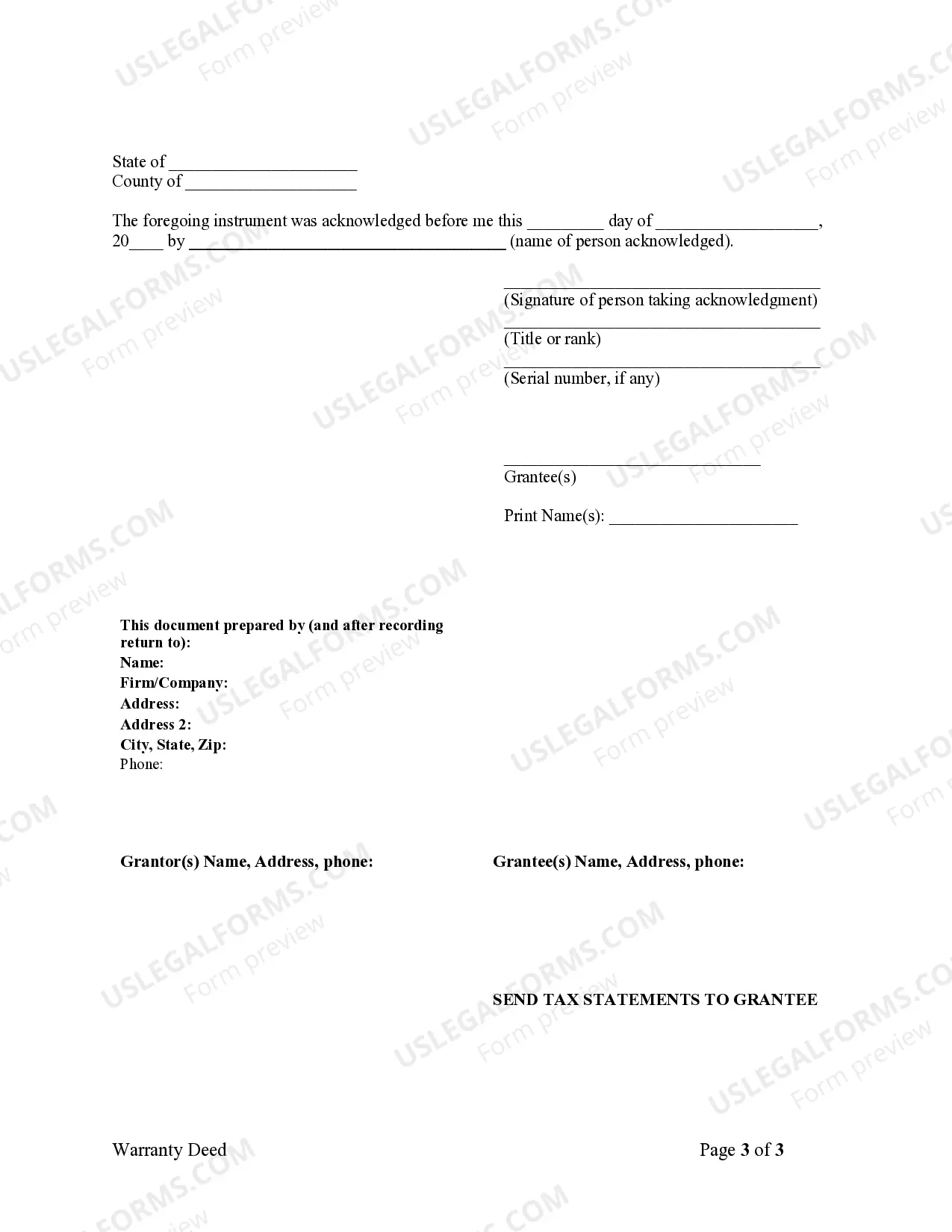 Preview Warranty Deed from Husband and Wife to Husband and Wife