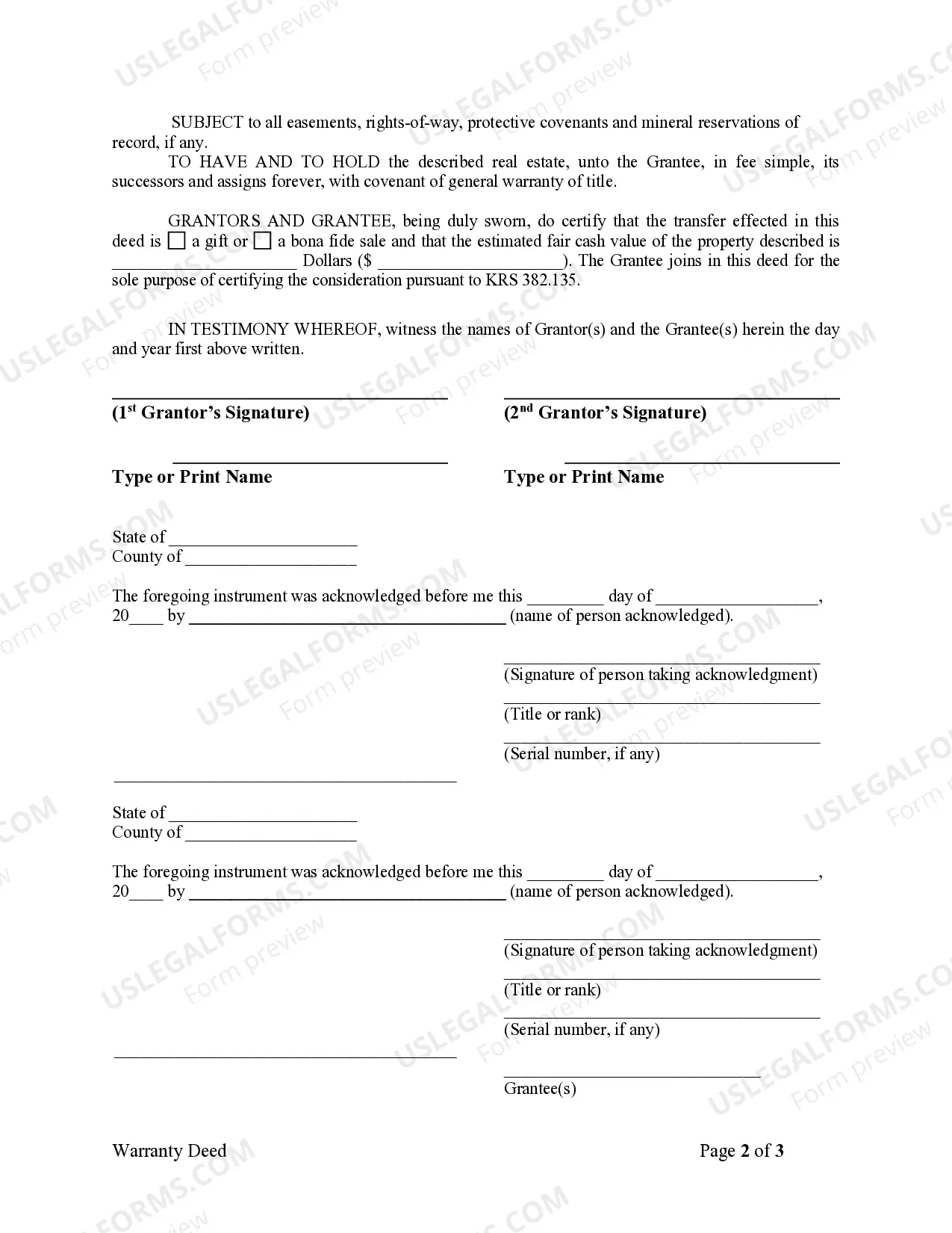 Preview Warranty Deed from Husband and Wife to an Individual