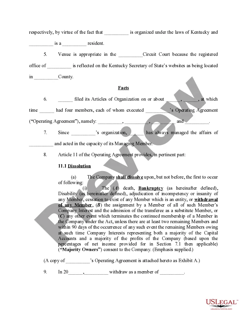 Preview Petition For Judicial Dissolution