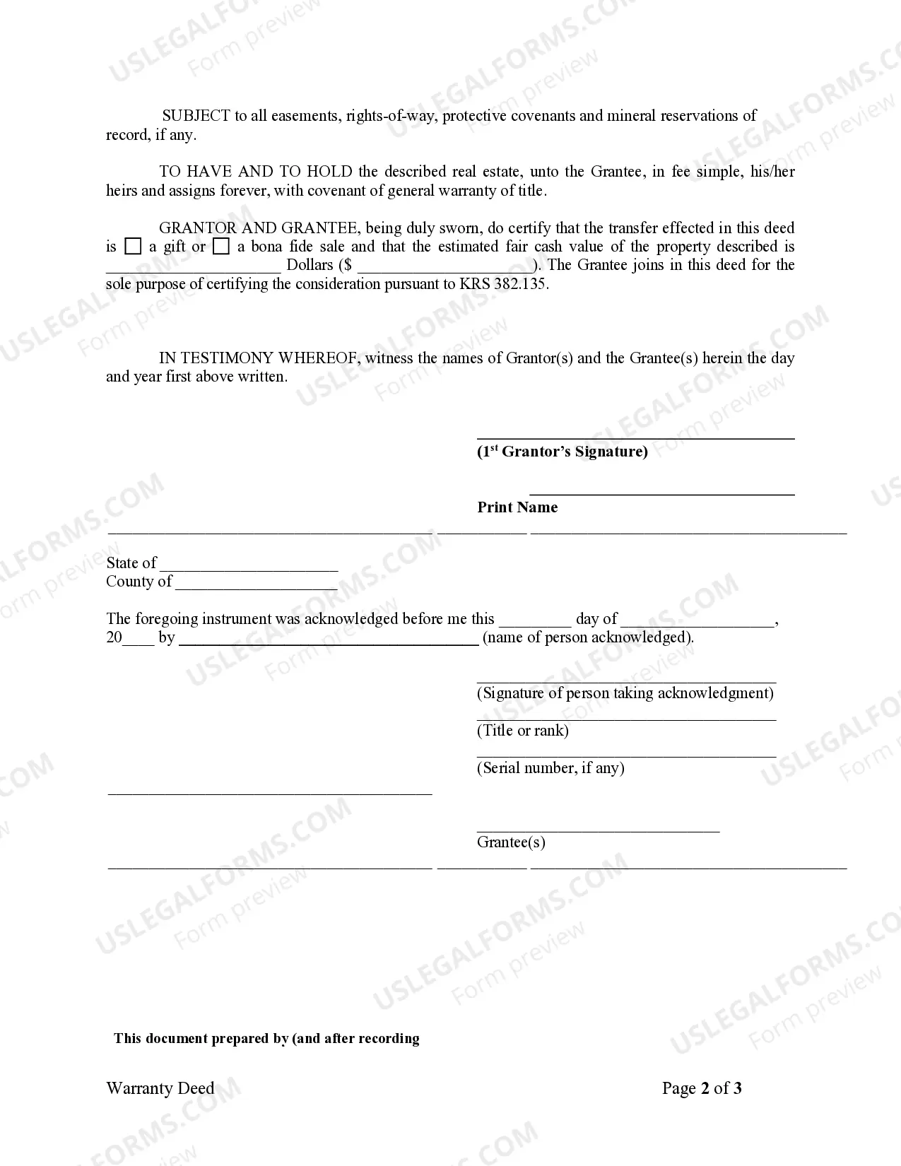 Preview Warranty Deed from Individual to Individual