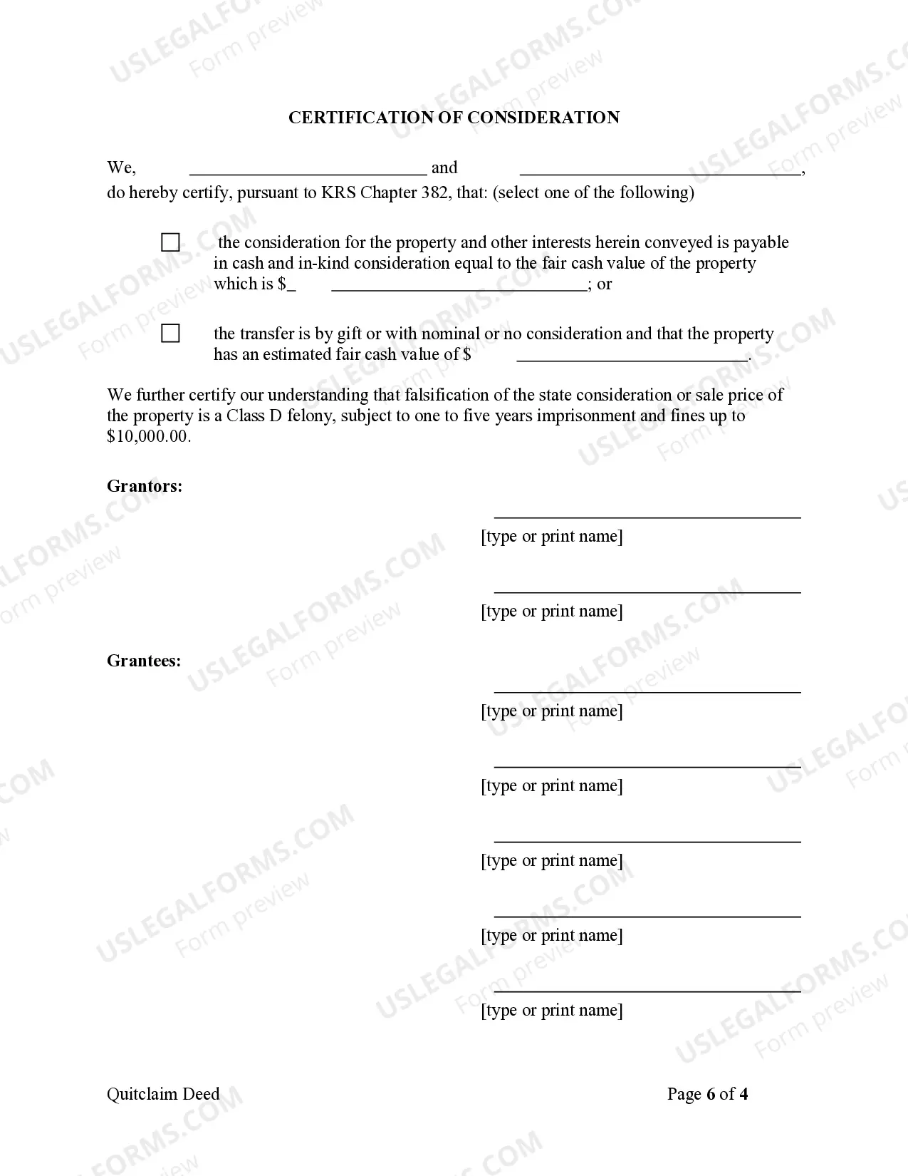 Preview Quitclaim Deed - Husband and Wife, or Two Individuals, to Five Individuals