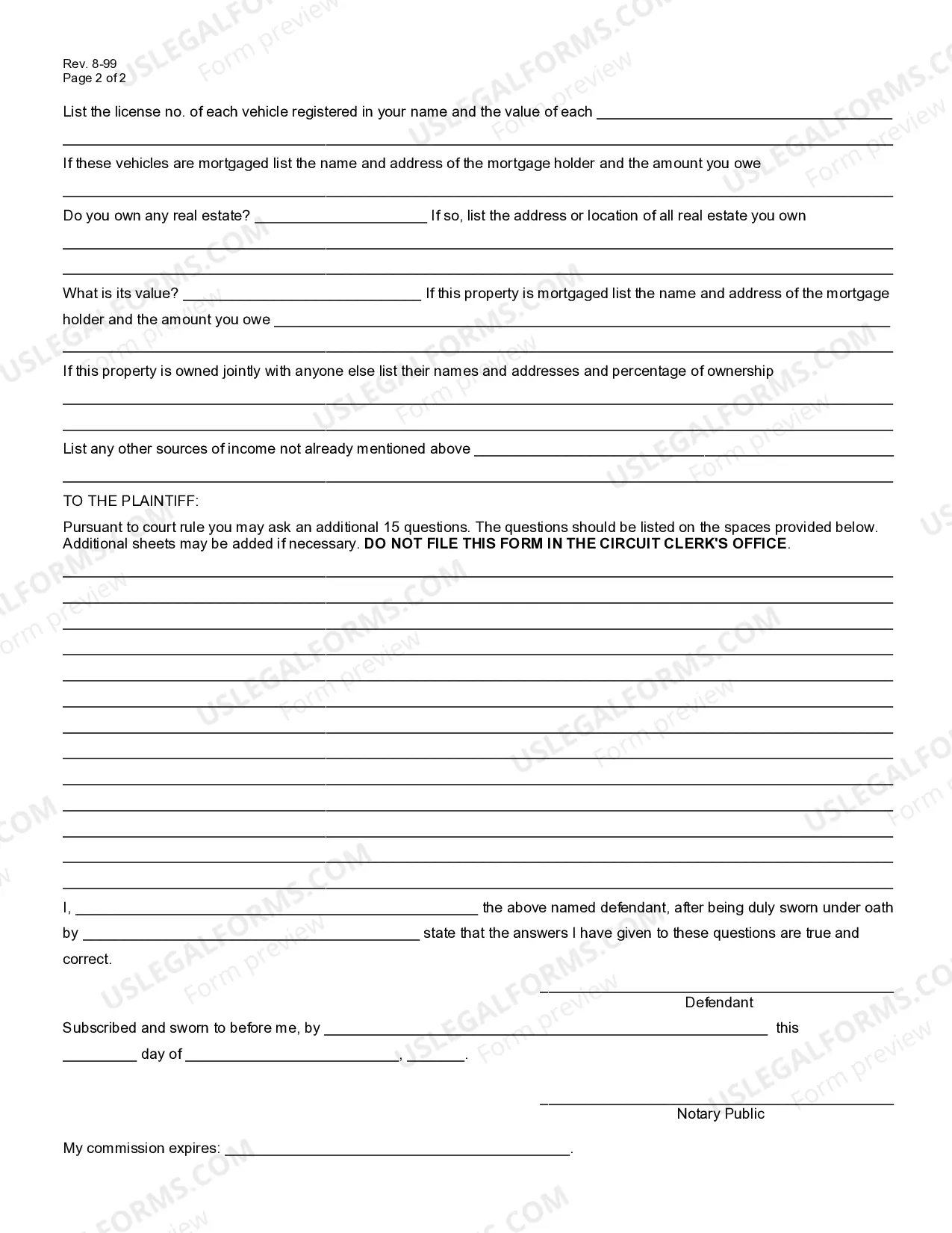Preview Post Judgment Interrogatories