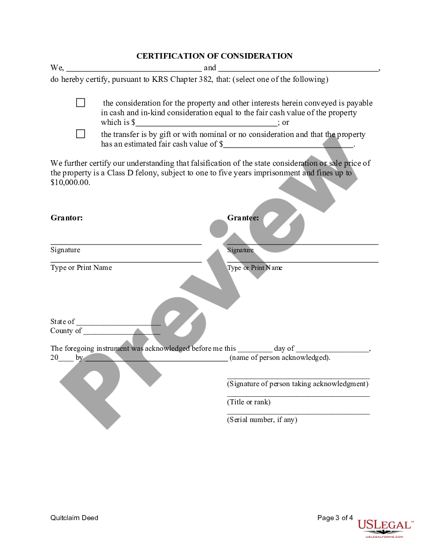 Deed Quit Claim Form | US Legal Forms