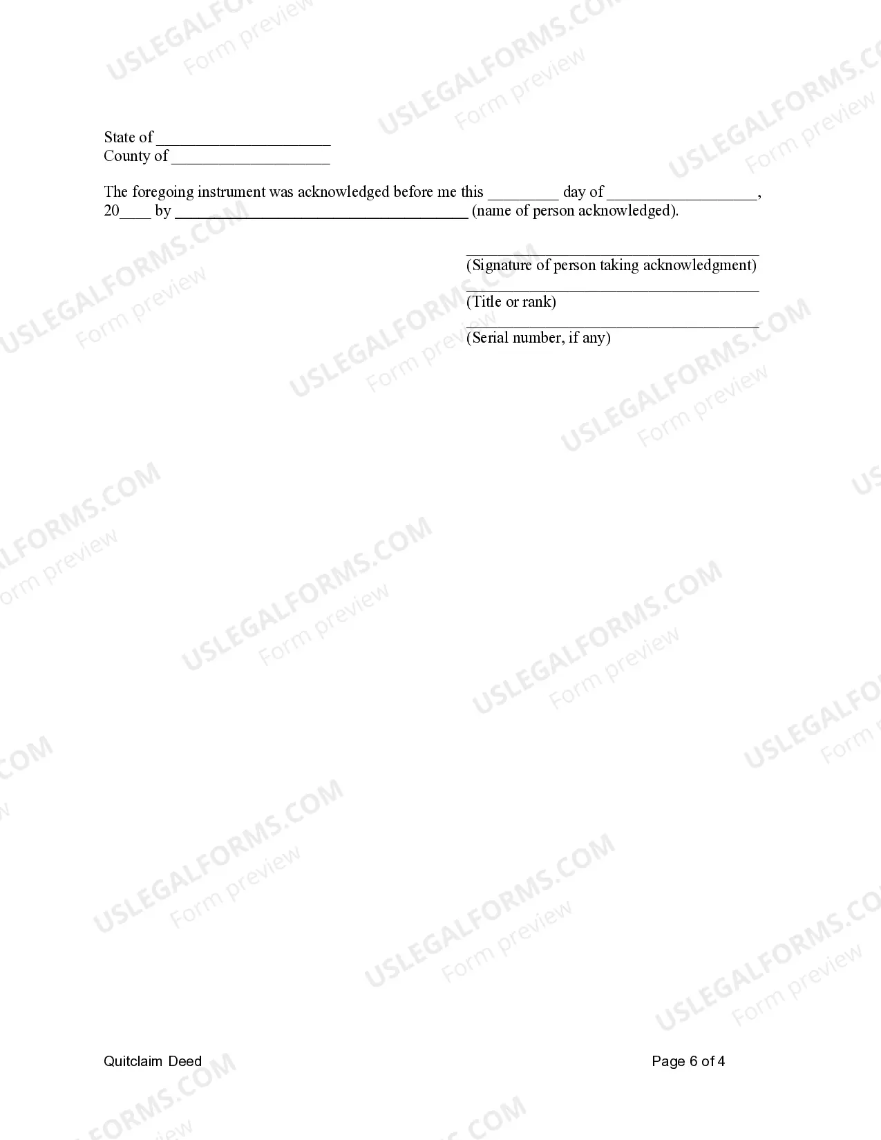 Preview Quitclaim Deed from a Trust to an Individual