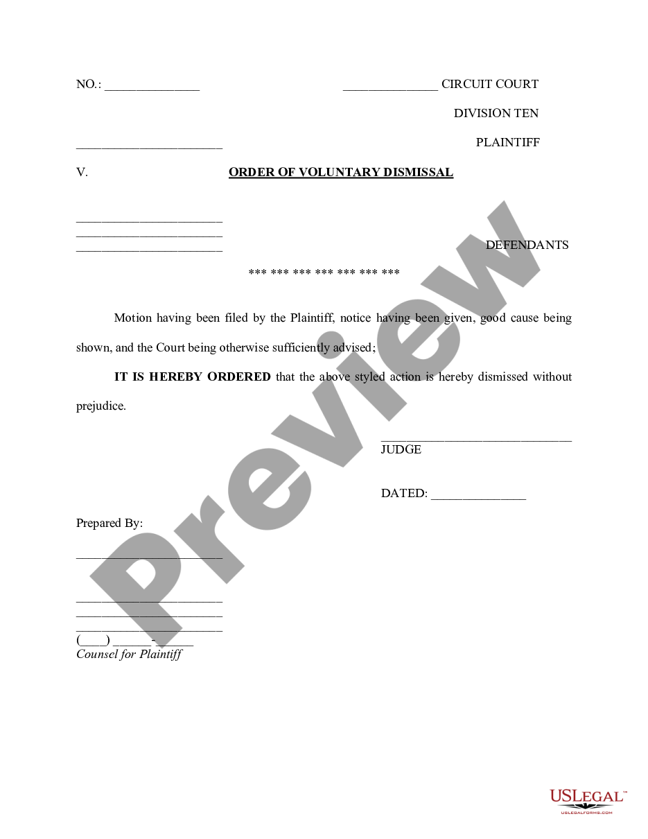 page 0 Order Of Voluntary Dismissal preview
