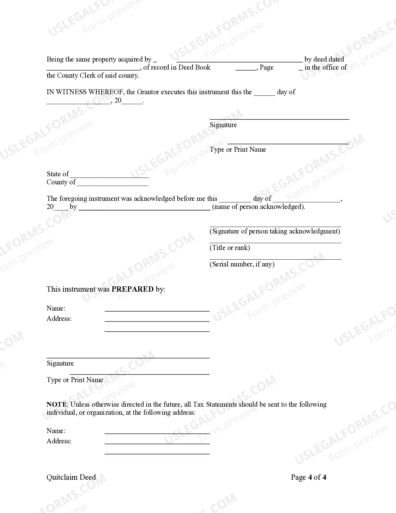 Preview Quitclaim Deed from Individual to Two Individuals