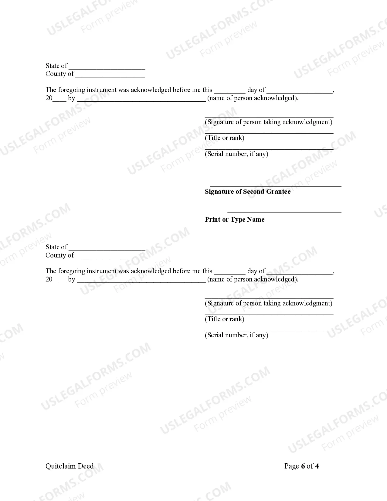 Preview Quitclaim Deed from Individual to Two Individuals