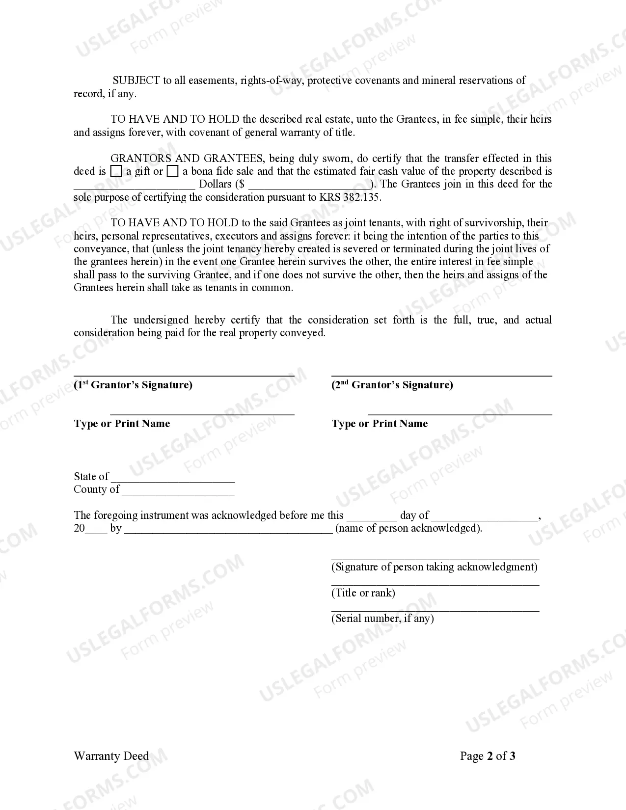 Preview Warranty Deed from two Individuals to Husband and Wife