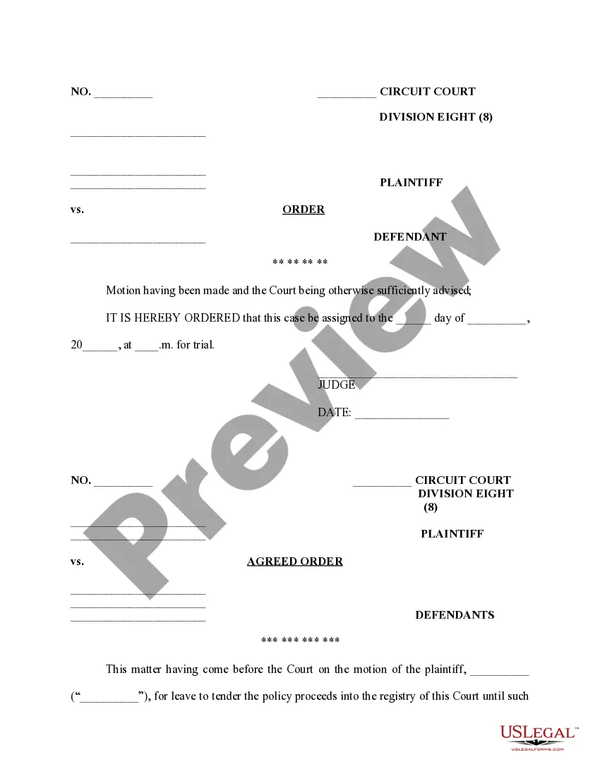 Preview Notice - Motion -Order