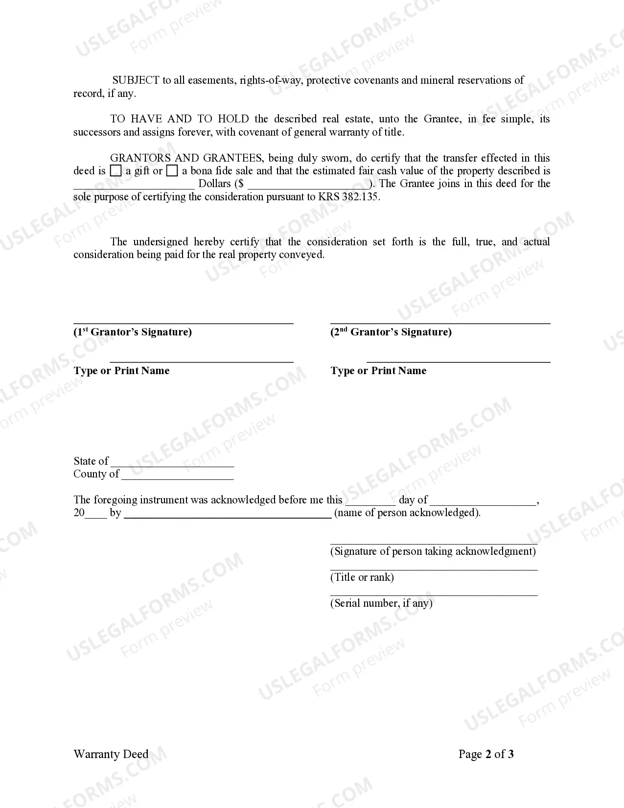 Preview Warranty Deed from two Individuals to LLC