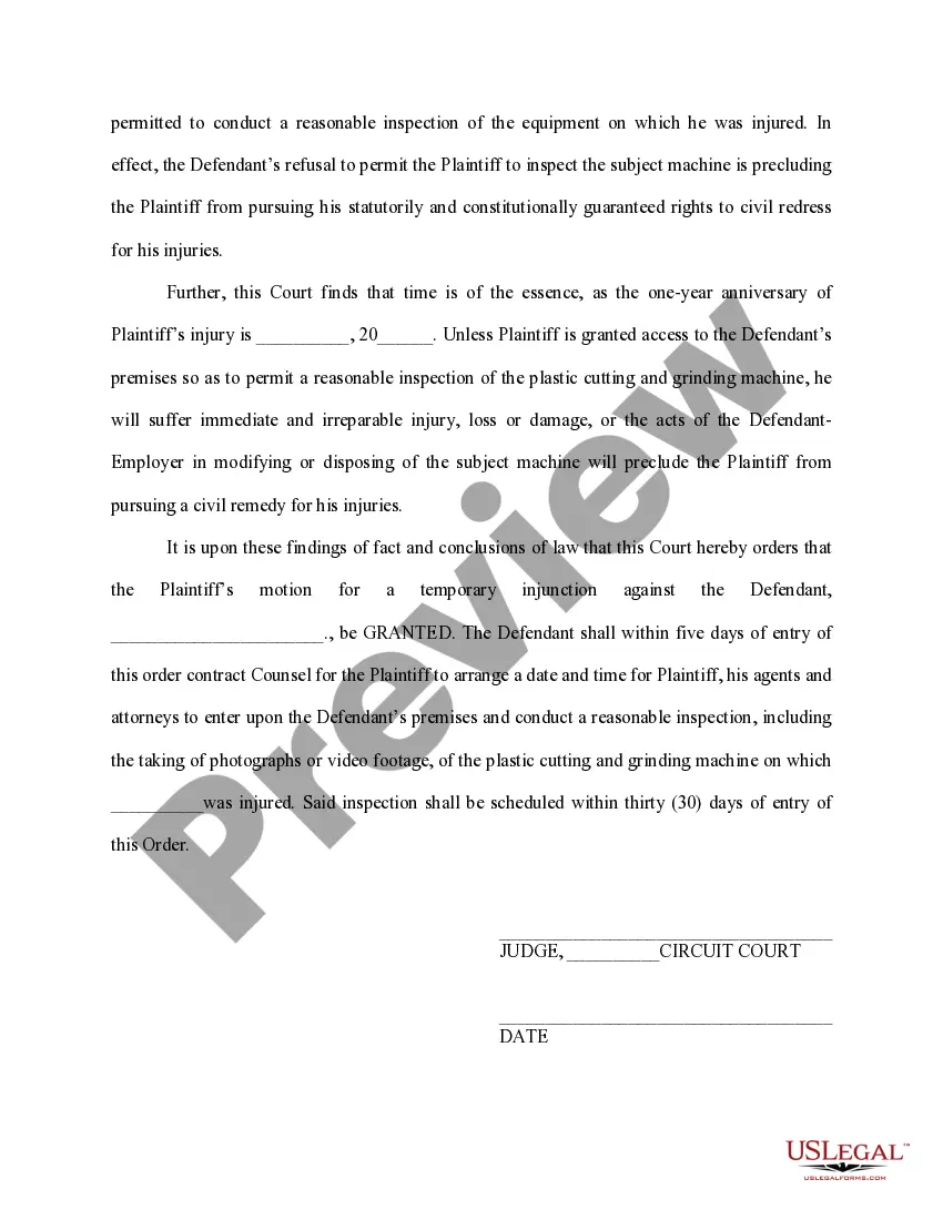 Preview Motion for Temporary Injunction