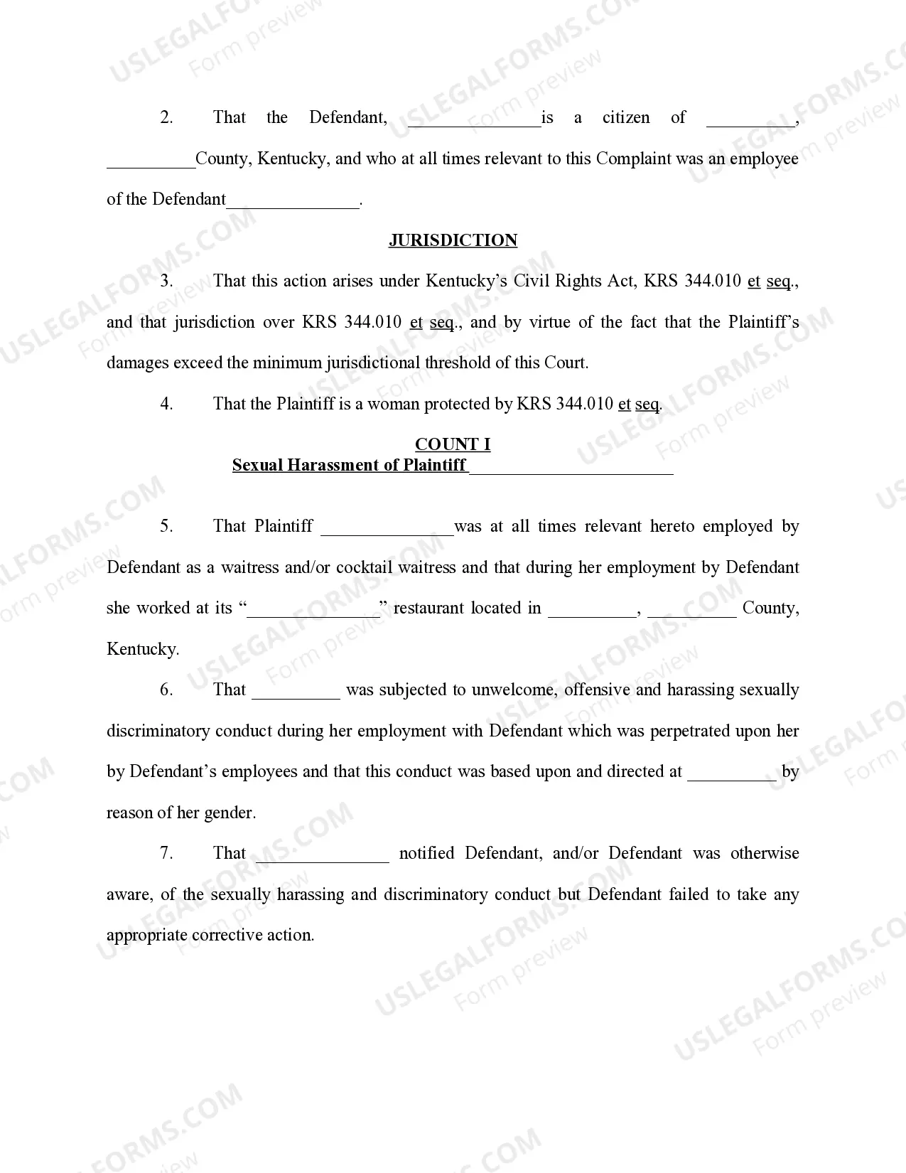 Preview Verified Complaint- Sexual Harassment in Workplace