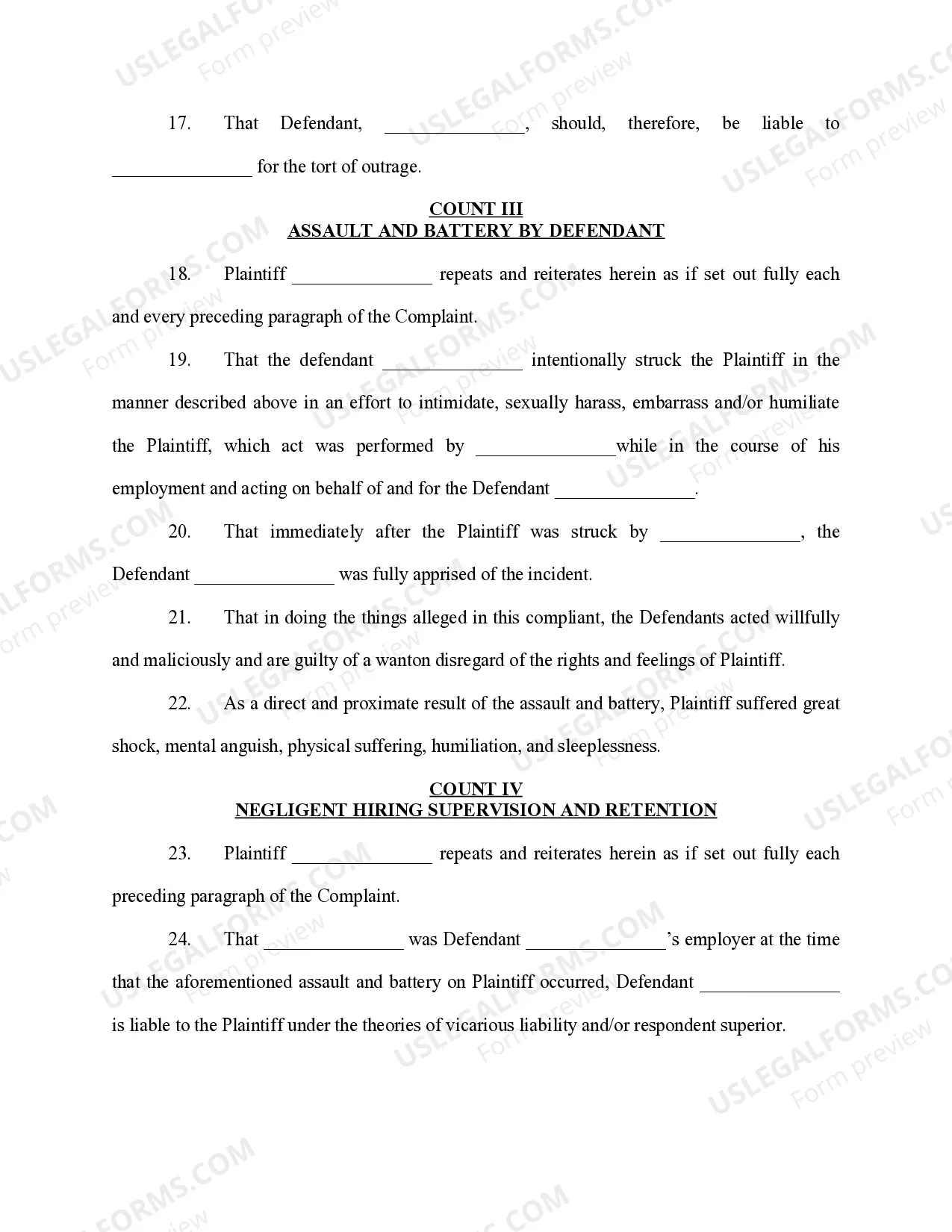 Preview Verified Complaint- Sexual Harassment in Workplace