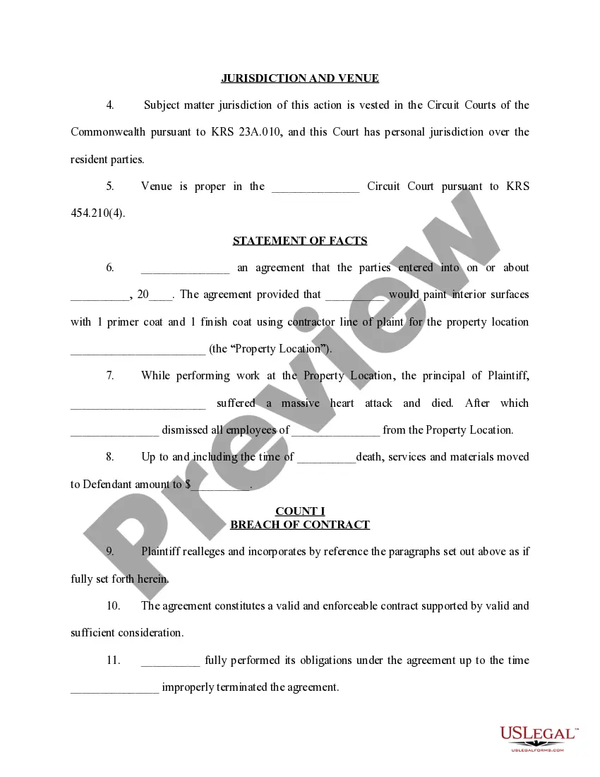 Get Complaint - Breach of Contract Preview Complaint - Breach of Contract