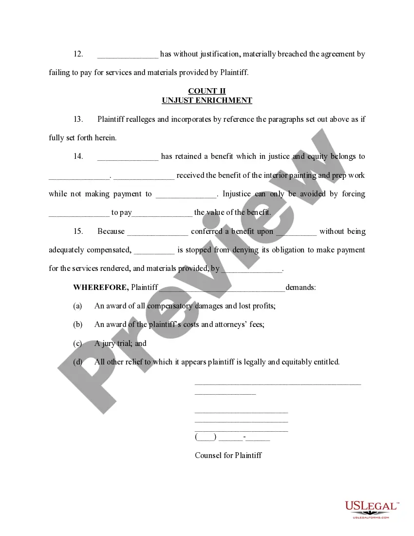Get Complaint - Breach of Contract Preview Complaint - Breach of Contract