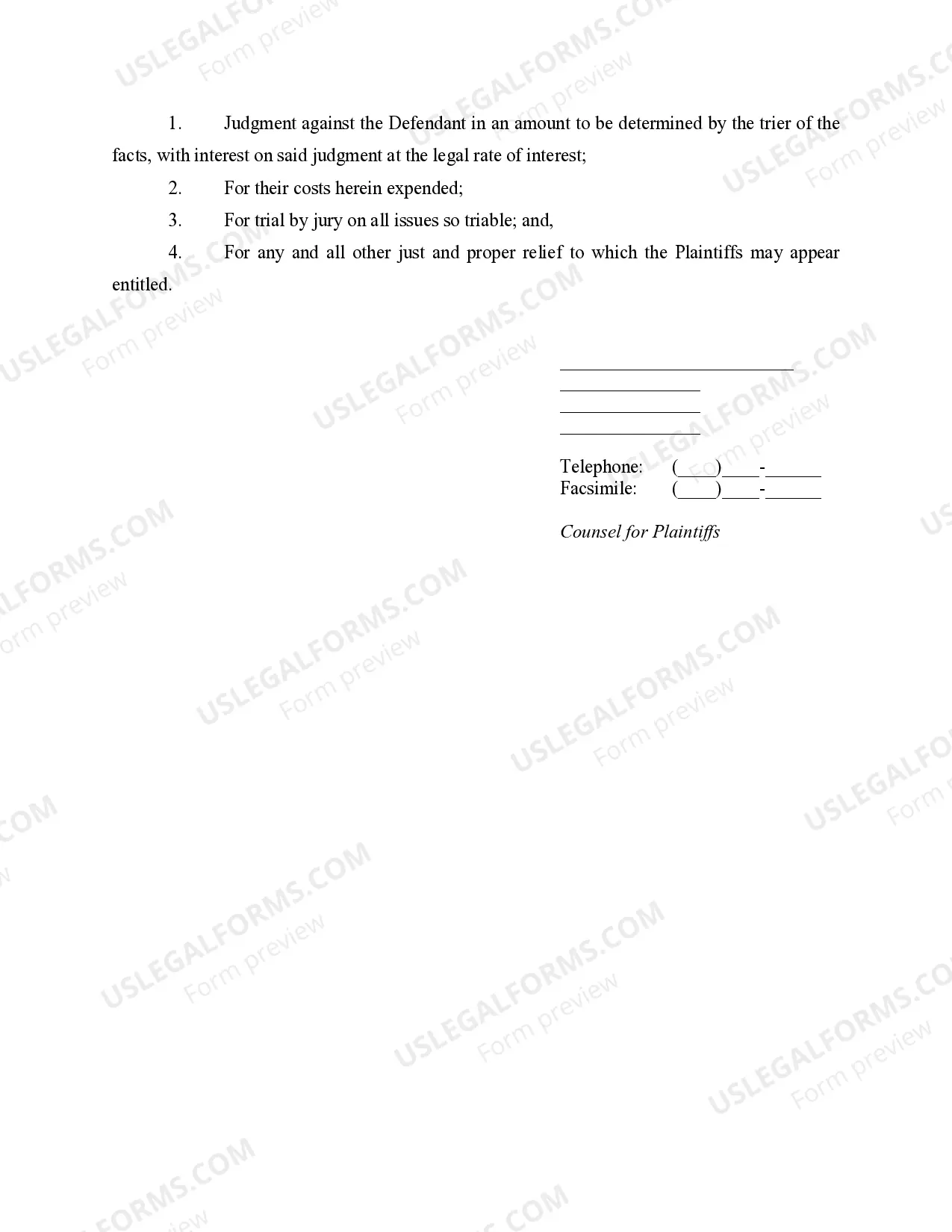 Preview Complaint - Auto accident