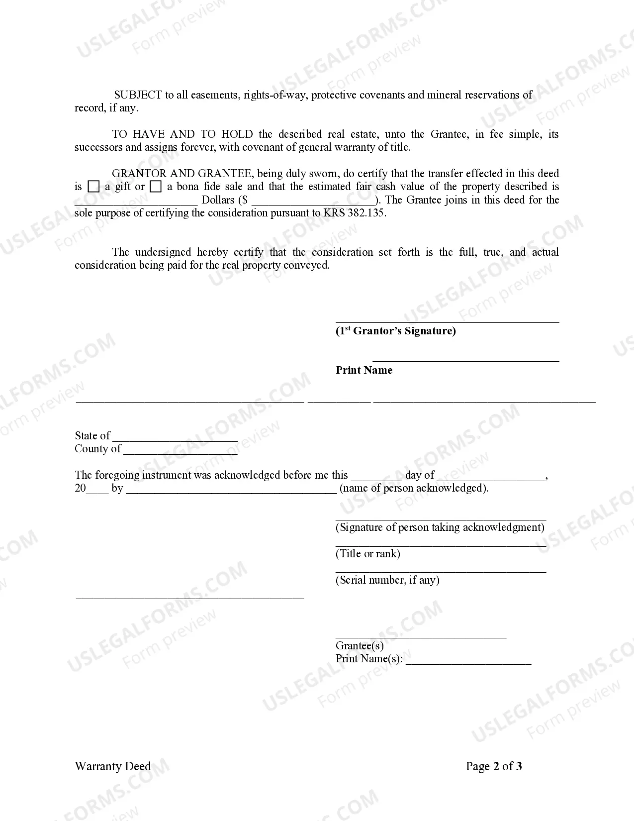 Preview Warranty Deed from Individual to Corporation