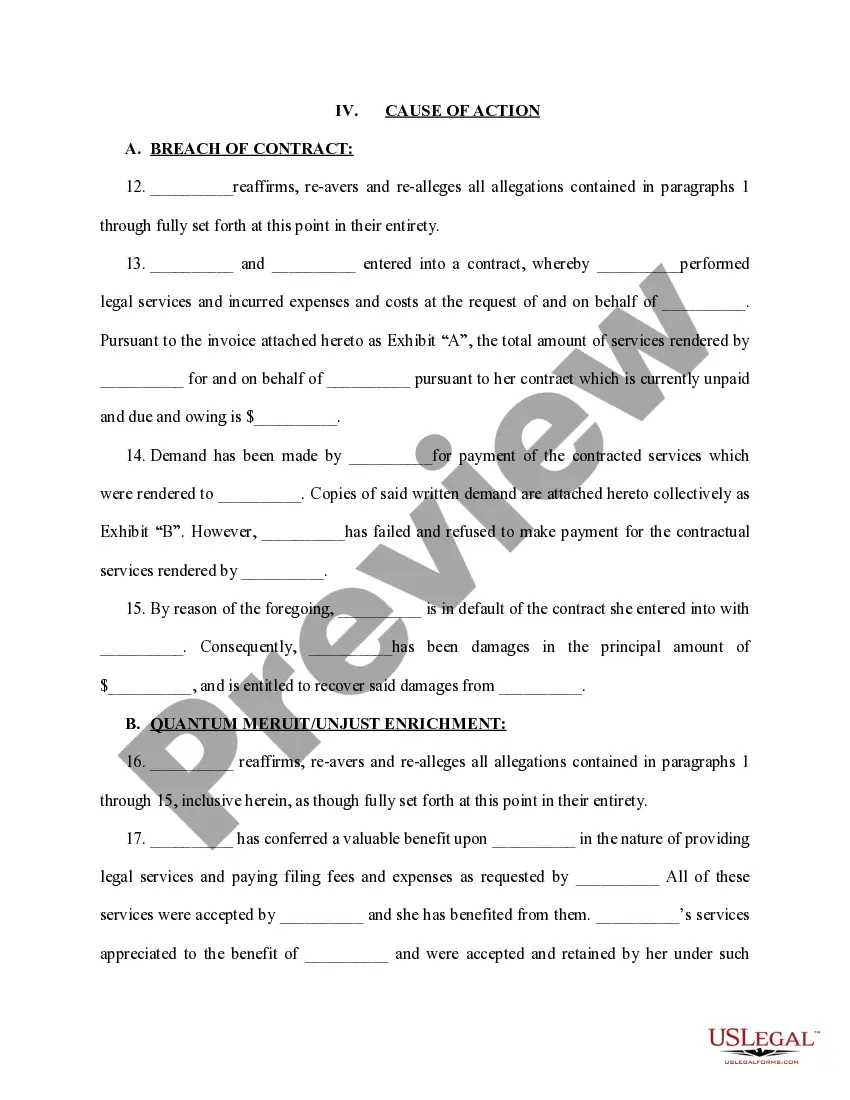 Preview Complaint- Breach of Contract