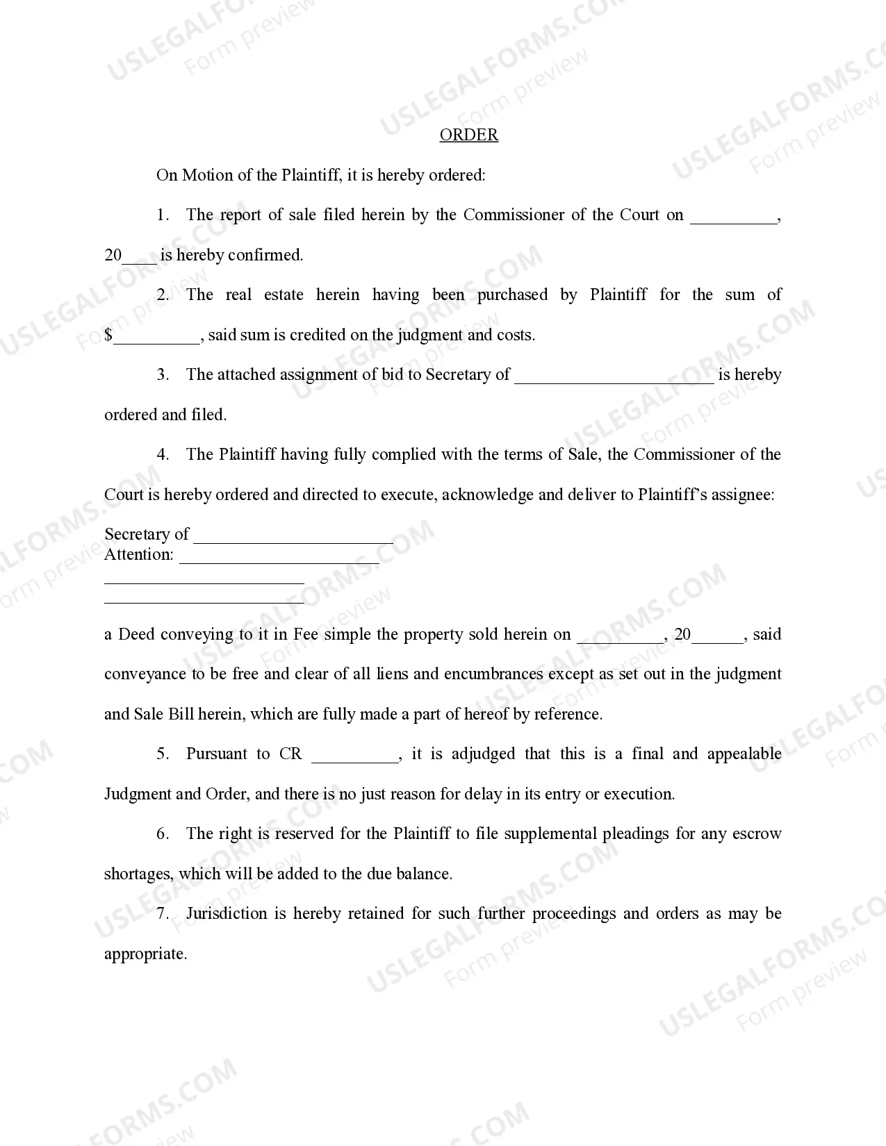 Preview Notice-Motion to Confirm Sale