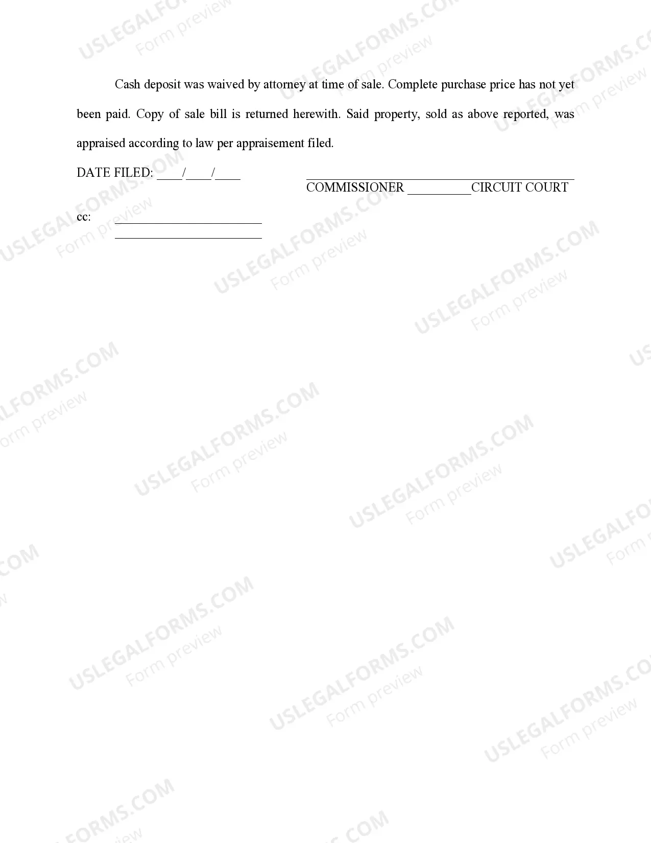 Preview Report of Sale