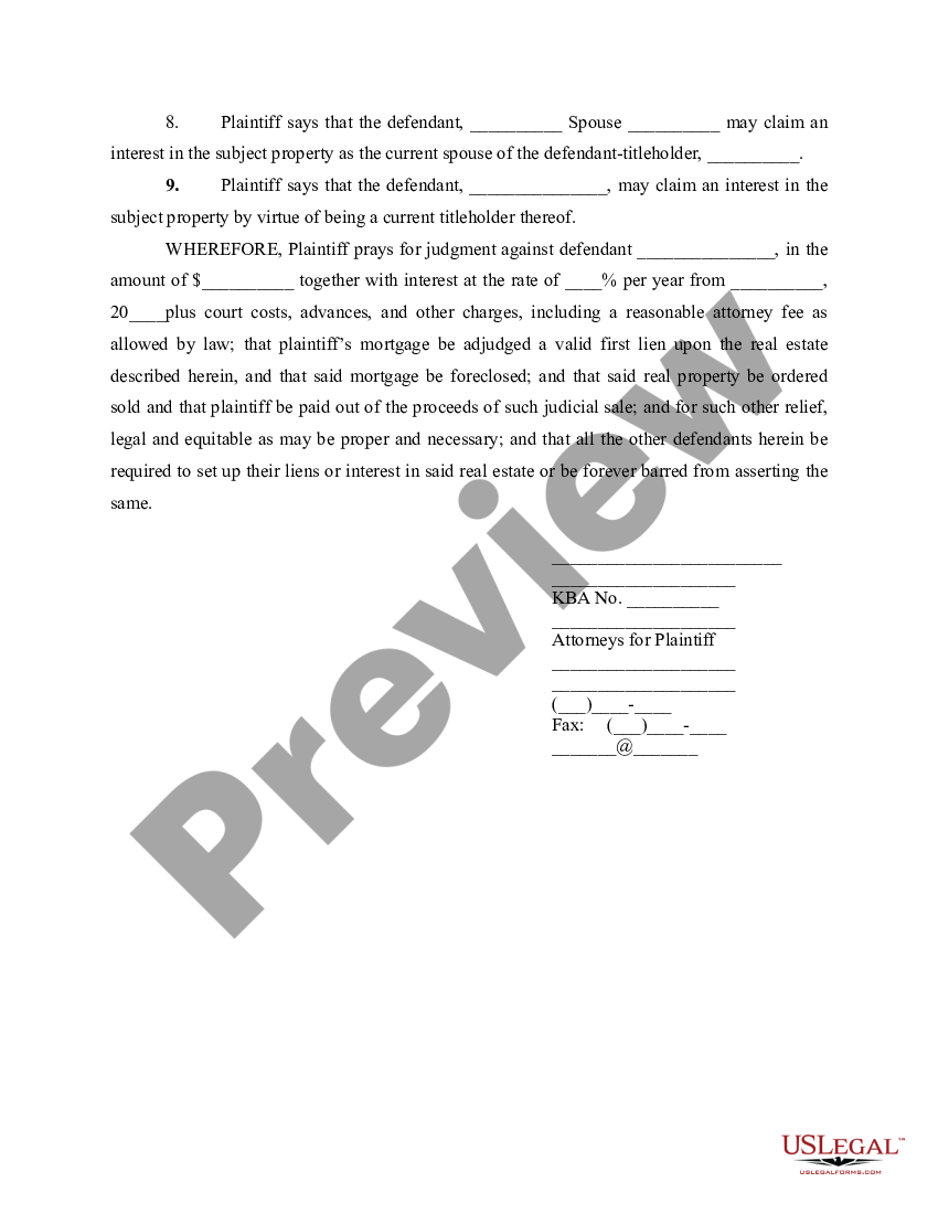 Kentucky Complaint - Kentucky Negligence | US Legal Forms