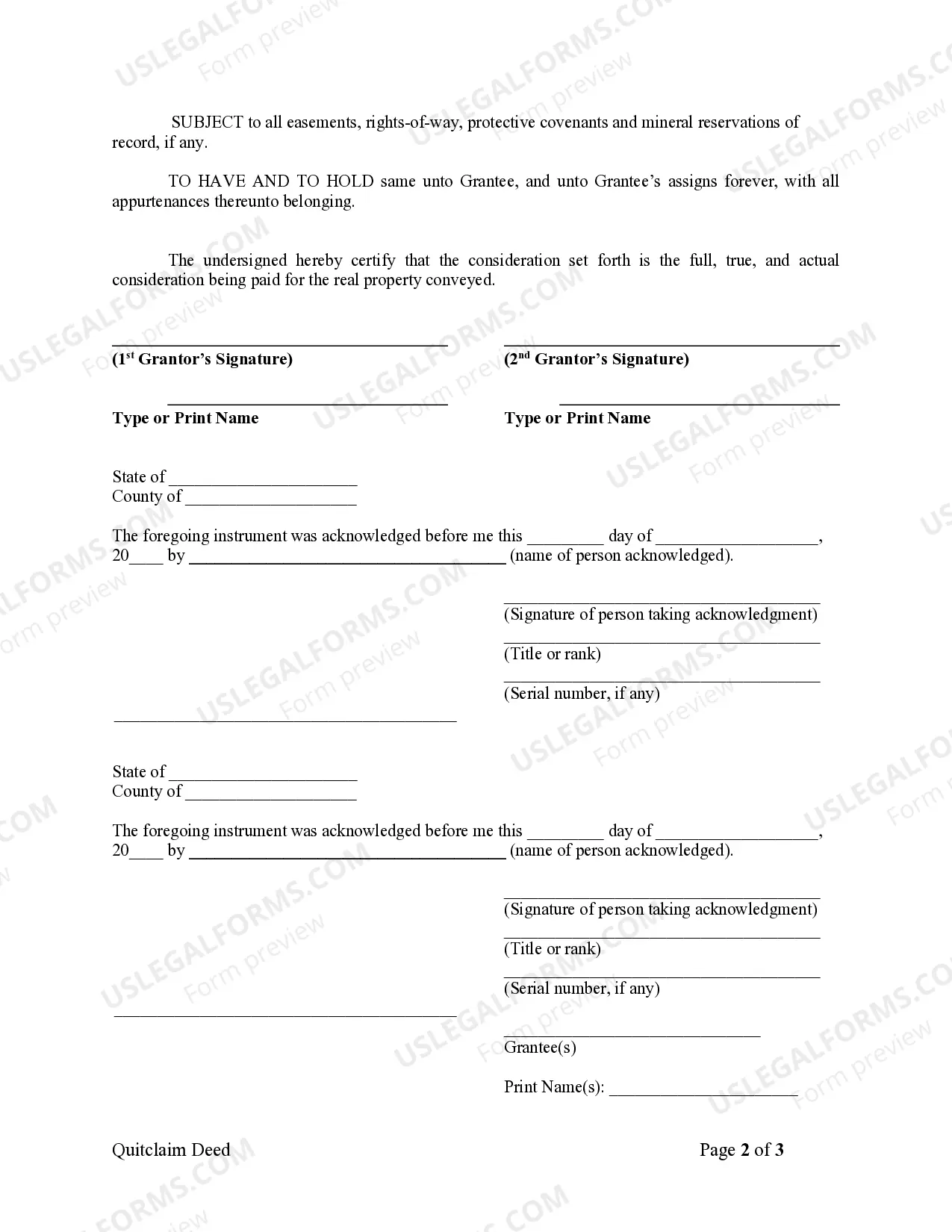 Preview Quitclaim Deed from Husband and Wife to Corporation