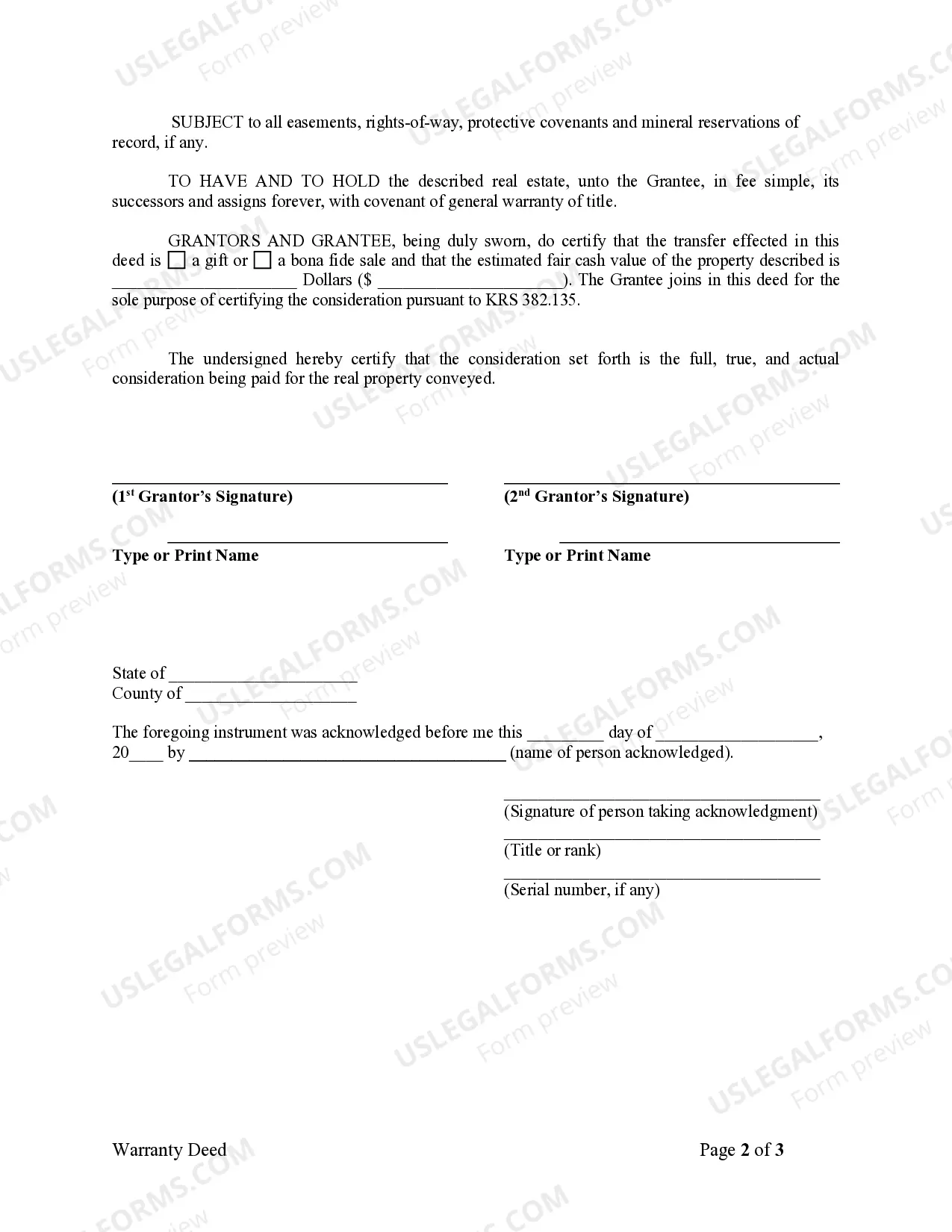 Preview Warranty Deed from Husband and Wife to Corporation